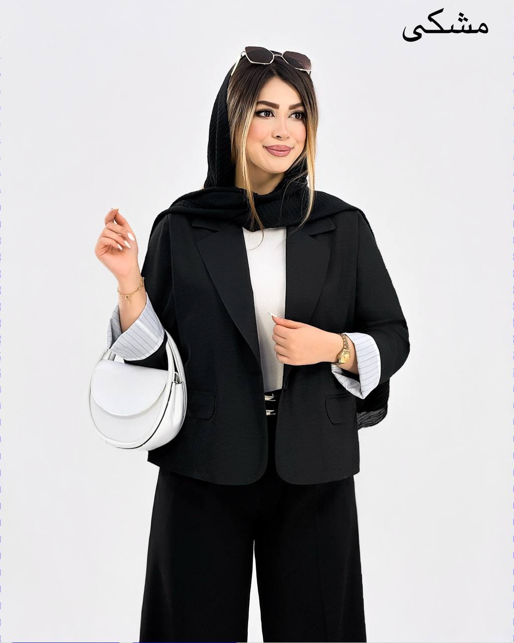 کت یقه انگلیسی مچ راه راه کد j131