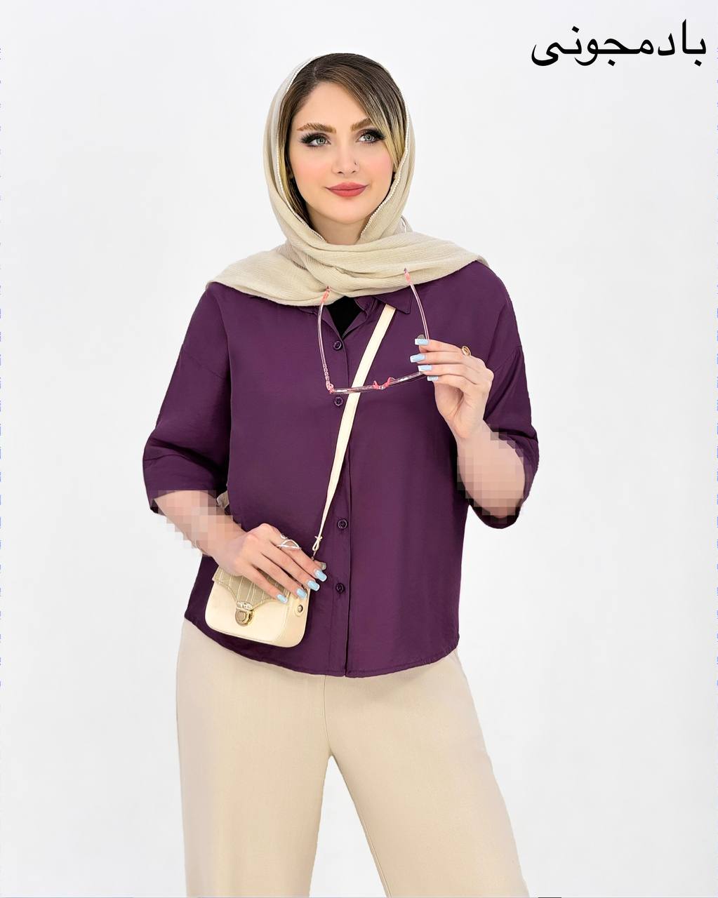 شومیز پری ژله ای آستین پاکتی کد j057