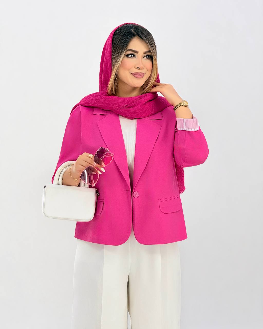 کت یقه انگلیسی مچ راه راه کد j131