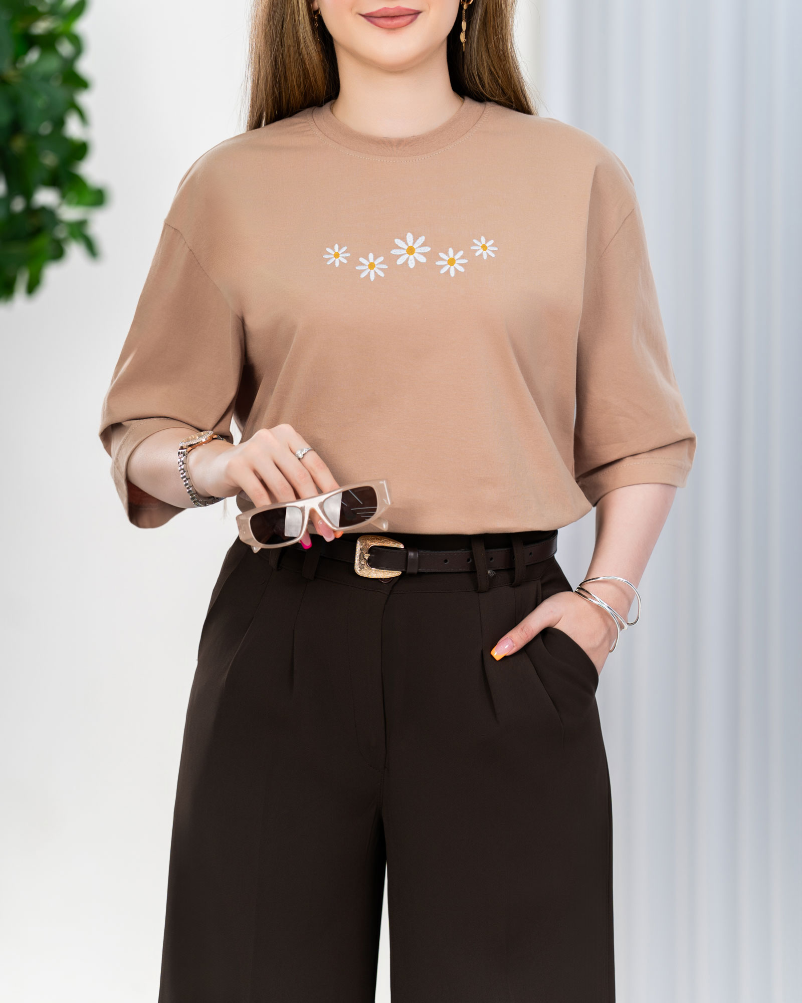 تیشرت باکسی بابونه کد j217