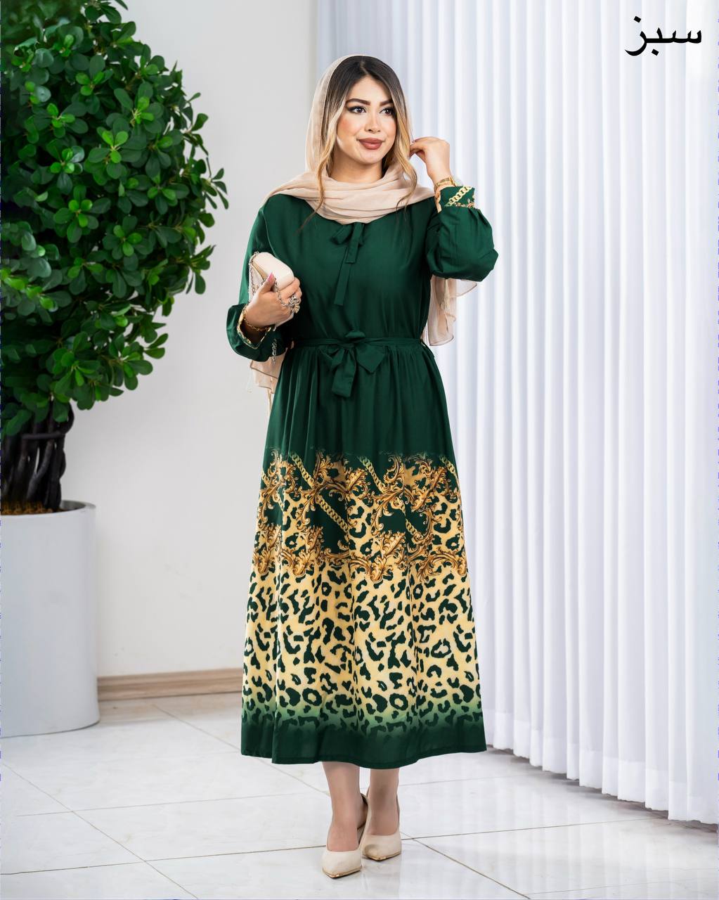 پیراهن بلند بوگاتی چاپی کد j184
