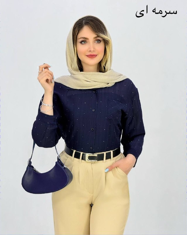 شومیز نگین دار شیشه ای کد i961