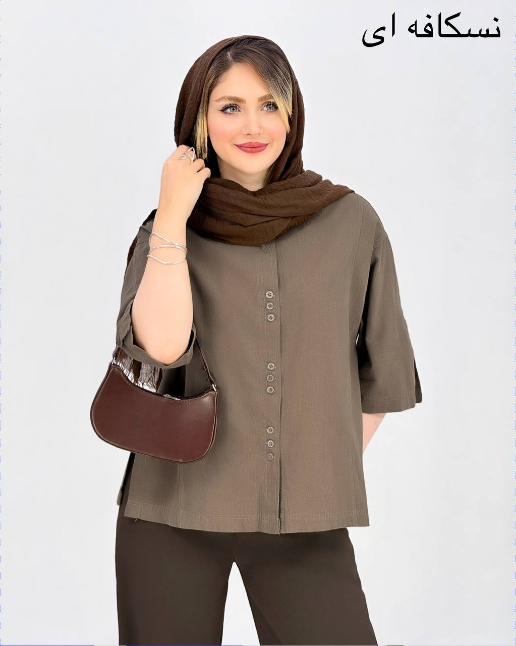 شومیز لنین دکمه ای چاکدار کد i989