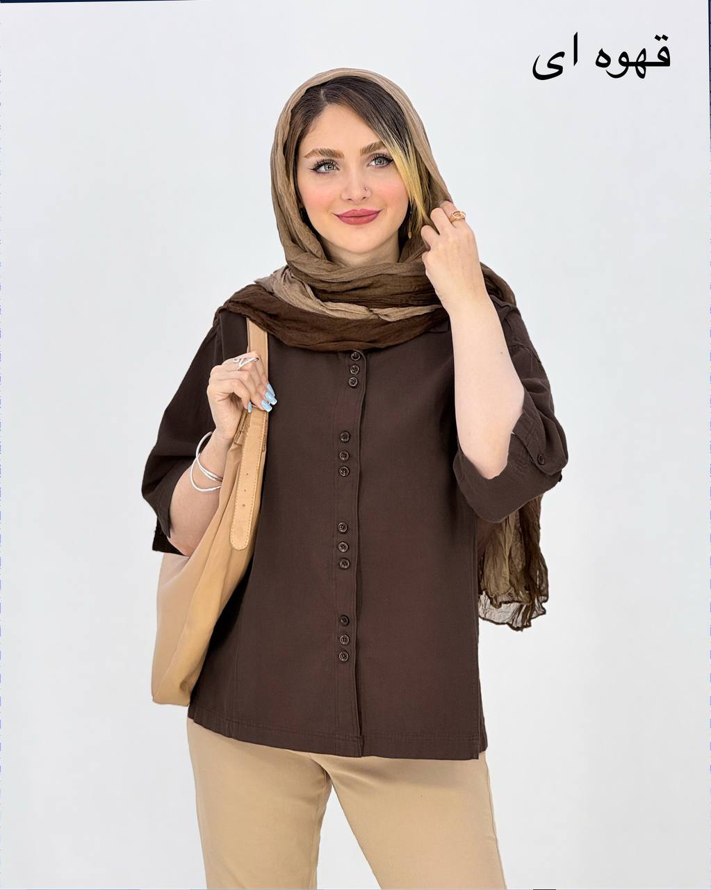 شومیز لنین دکمه ای چاکدار کد i989