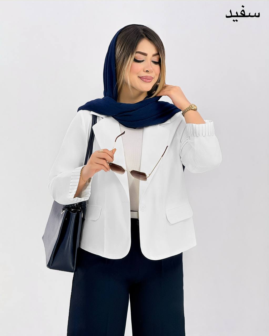کت یقه انگلیسی مچ راه راه کد j131