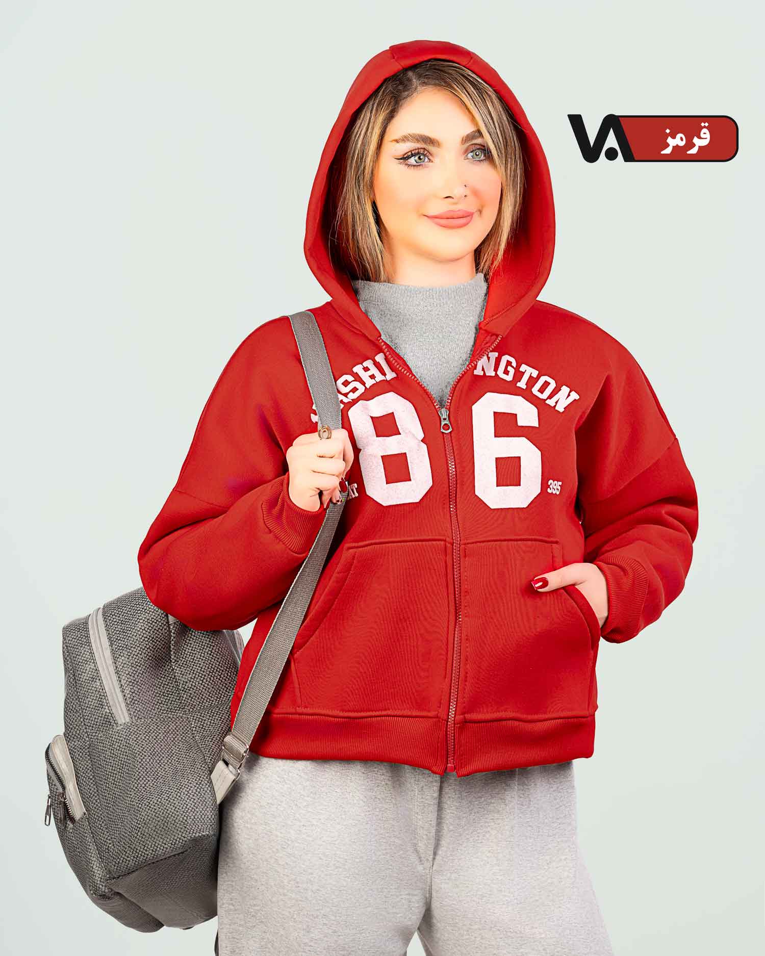 سویشرت چاپی کشبافت کلاه دار کد j376