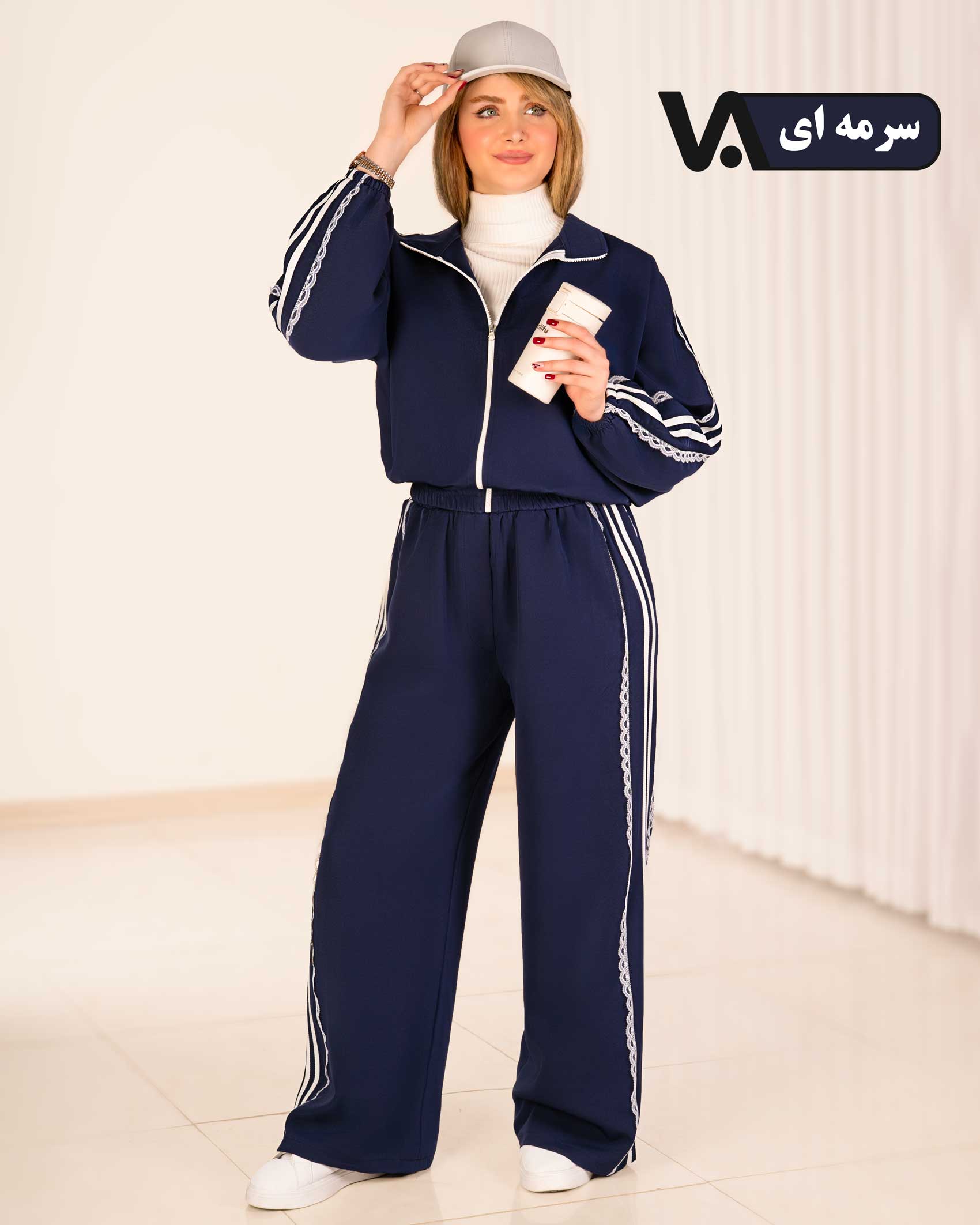 سویشرت و شلوار نوار گیپور کد j329