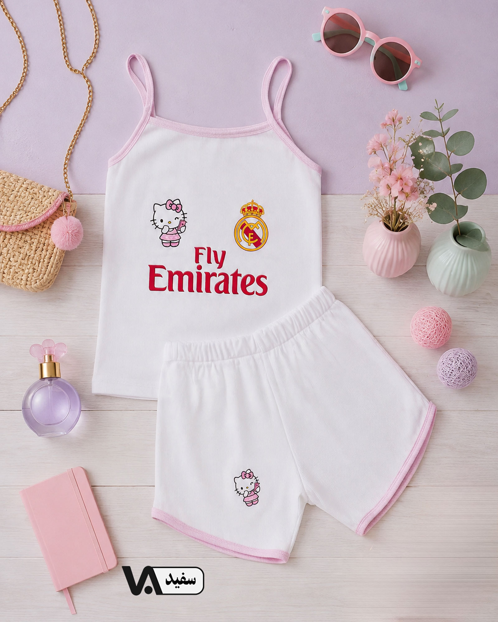 ست تاپ و شلوارک چاپی فانریپ کد j280