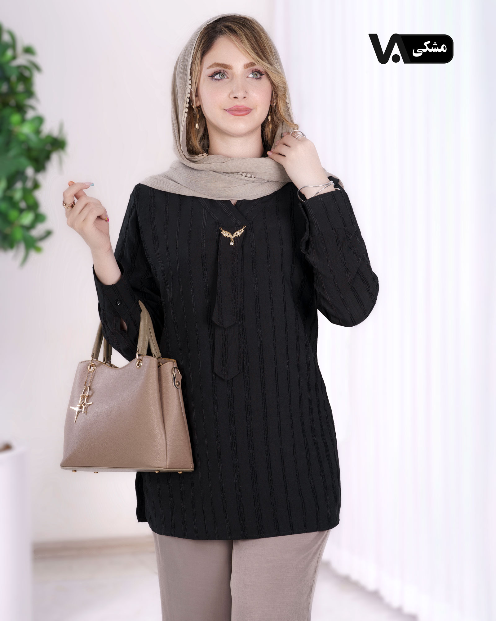 تونیک نخی یقه کراواتی کد i753
