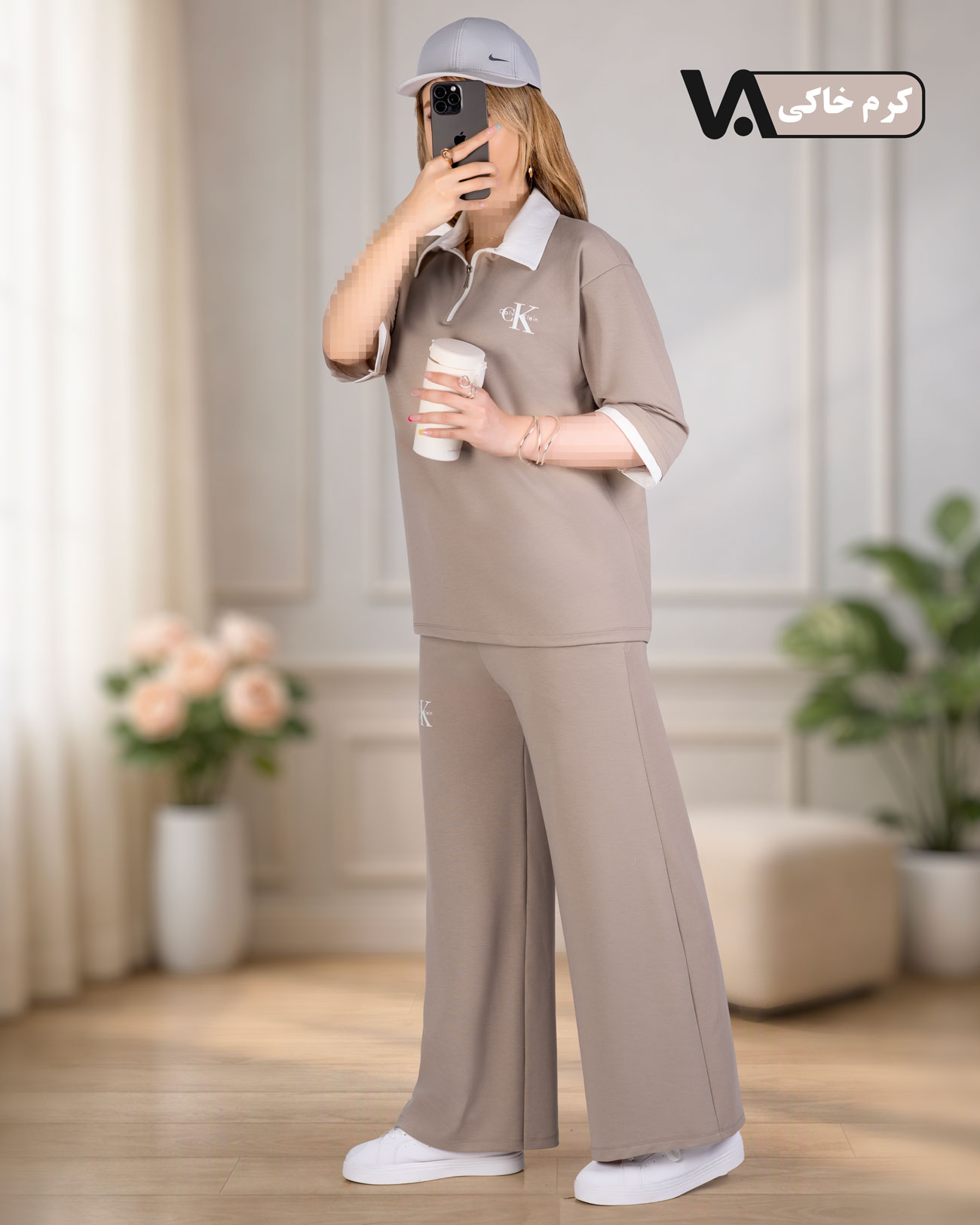 ست تیشرت و شلوار نیم زیپ مچینست کد j311