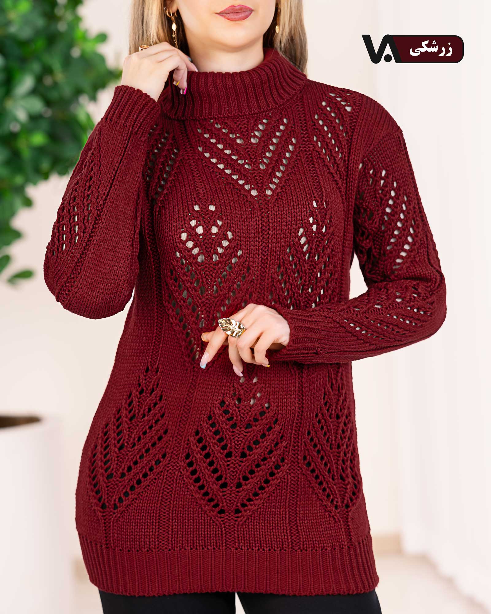 بافت یقه اسکی گندمی کد j307