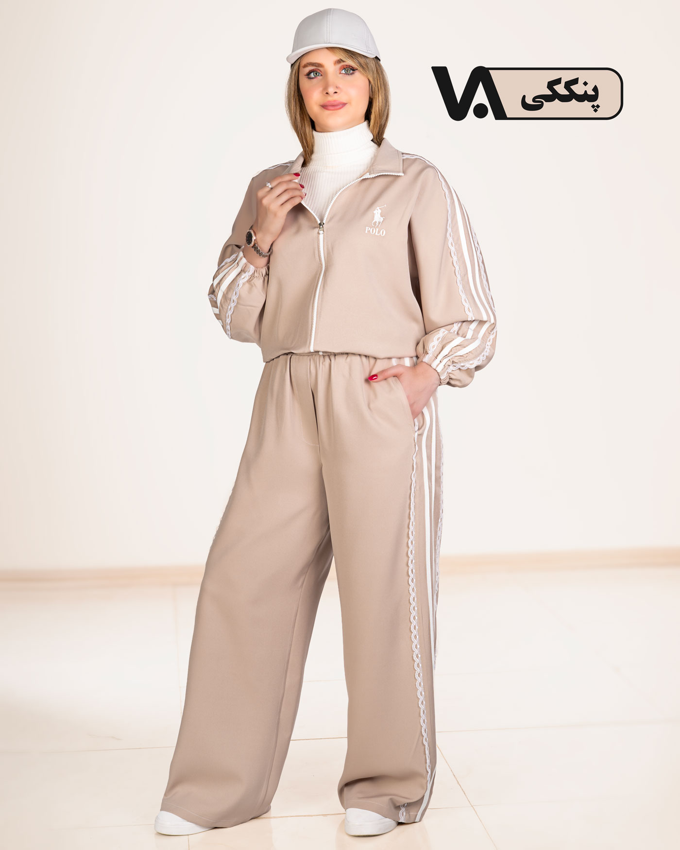 سویشرت و شلوار نوار گیپور کد j329