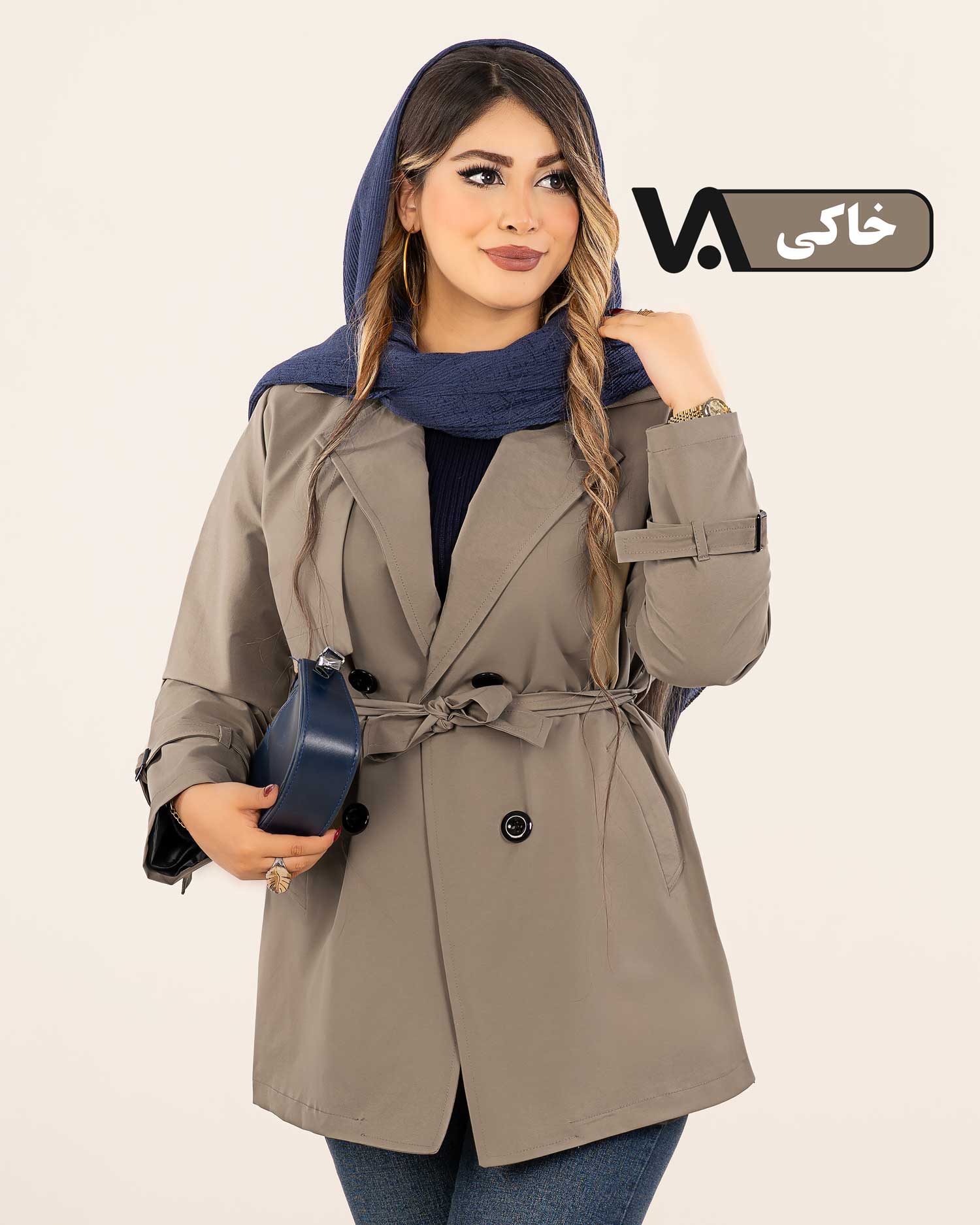 بارانی سانتانا یقه انگلیسی کد j377