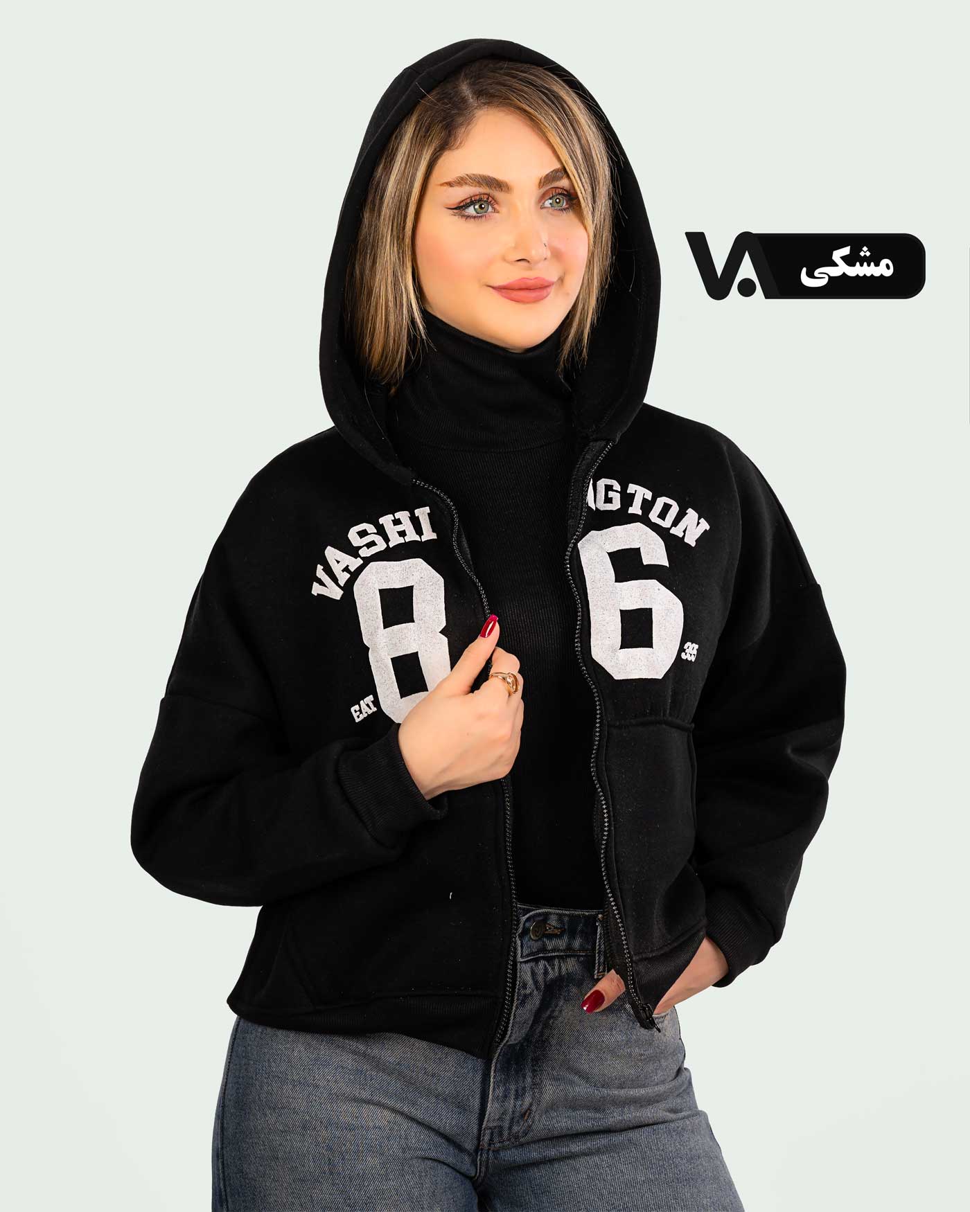 سویشرت چاپی کشبافت کلاه دار کد j376