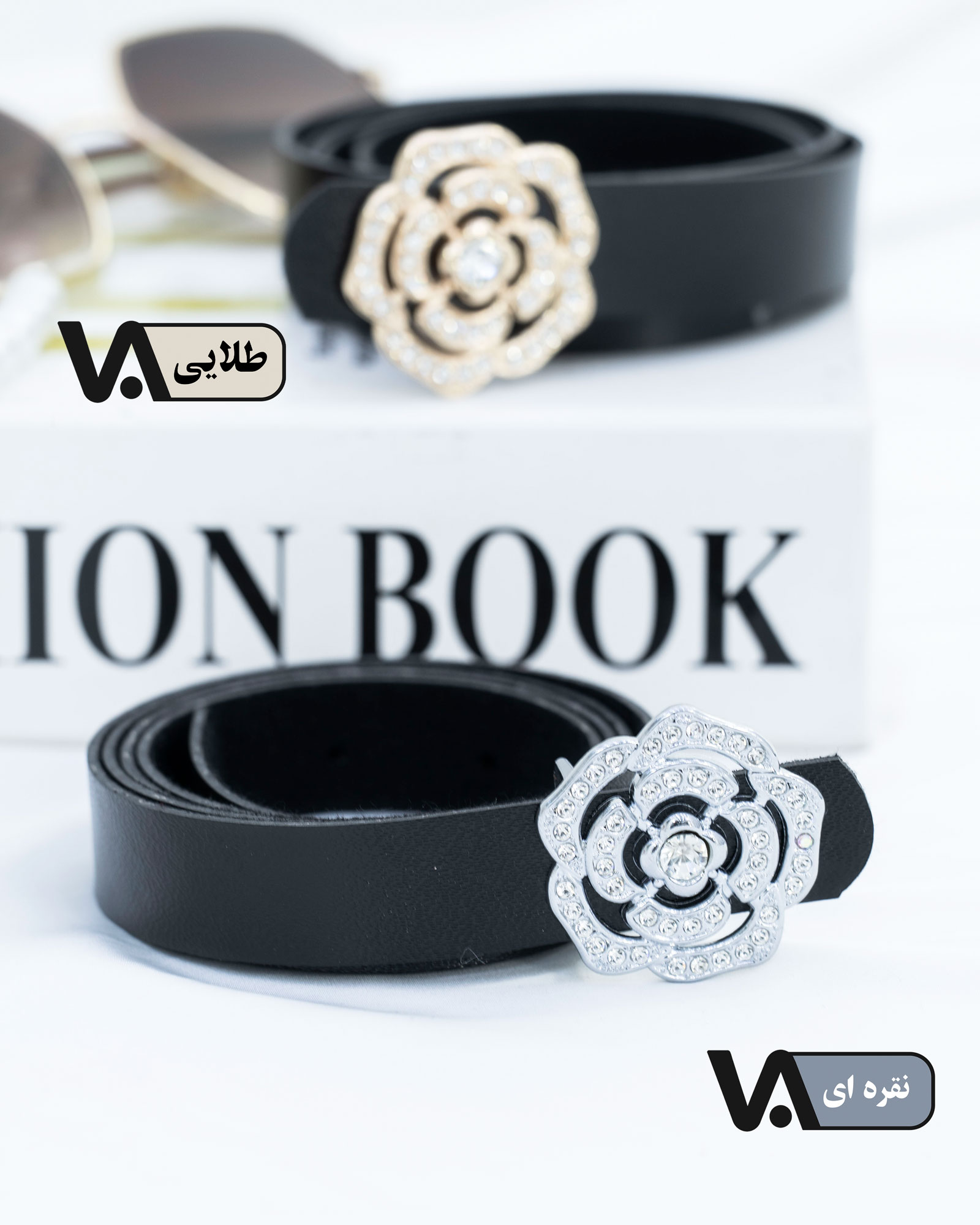 کمربند 2 سانتی سگک نگینی کد j298