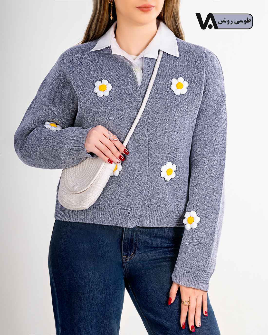 ژاکت جلو باز گل بابونه کد j317
