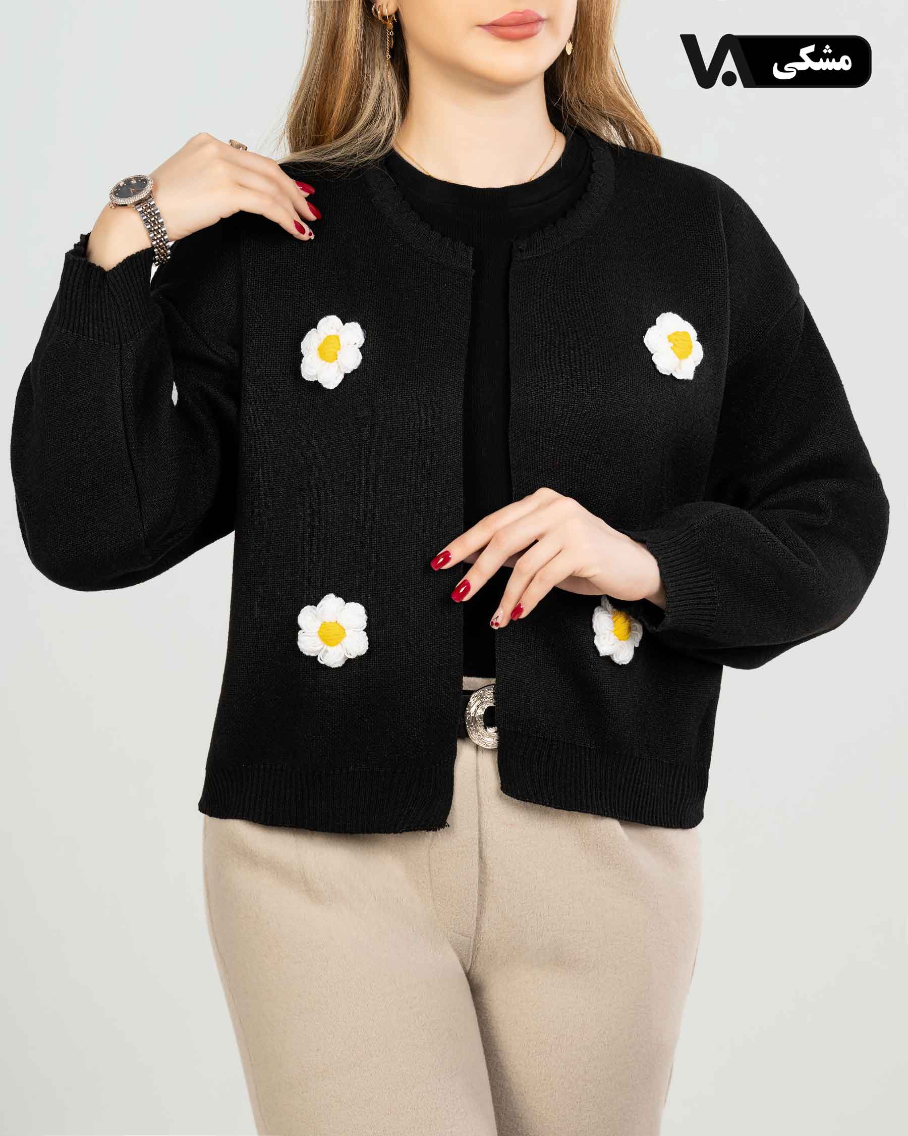 ژاکت جلو باز گل بابونه کد j317