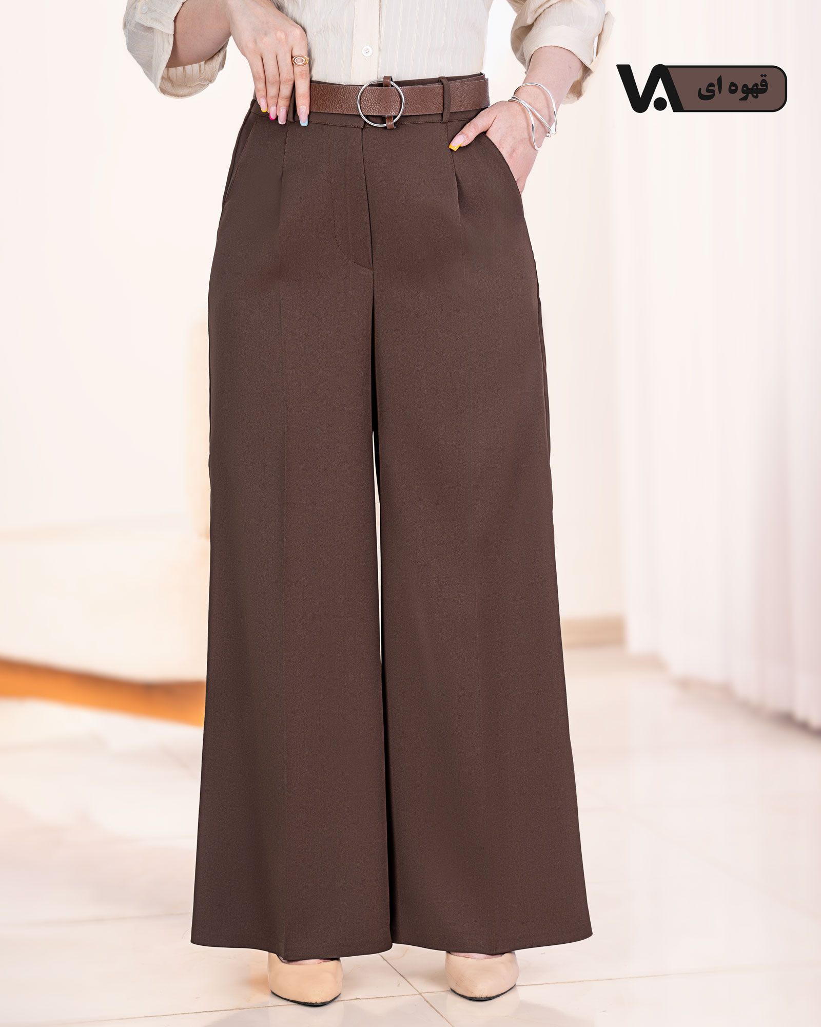 شلوار فول بگ کرپ مورگان پشت کش کد j279