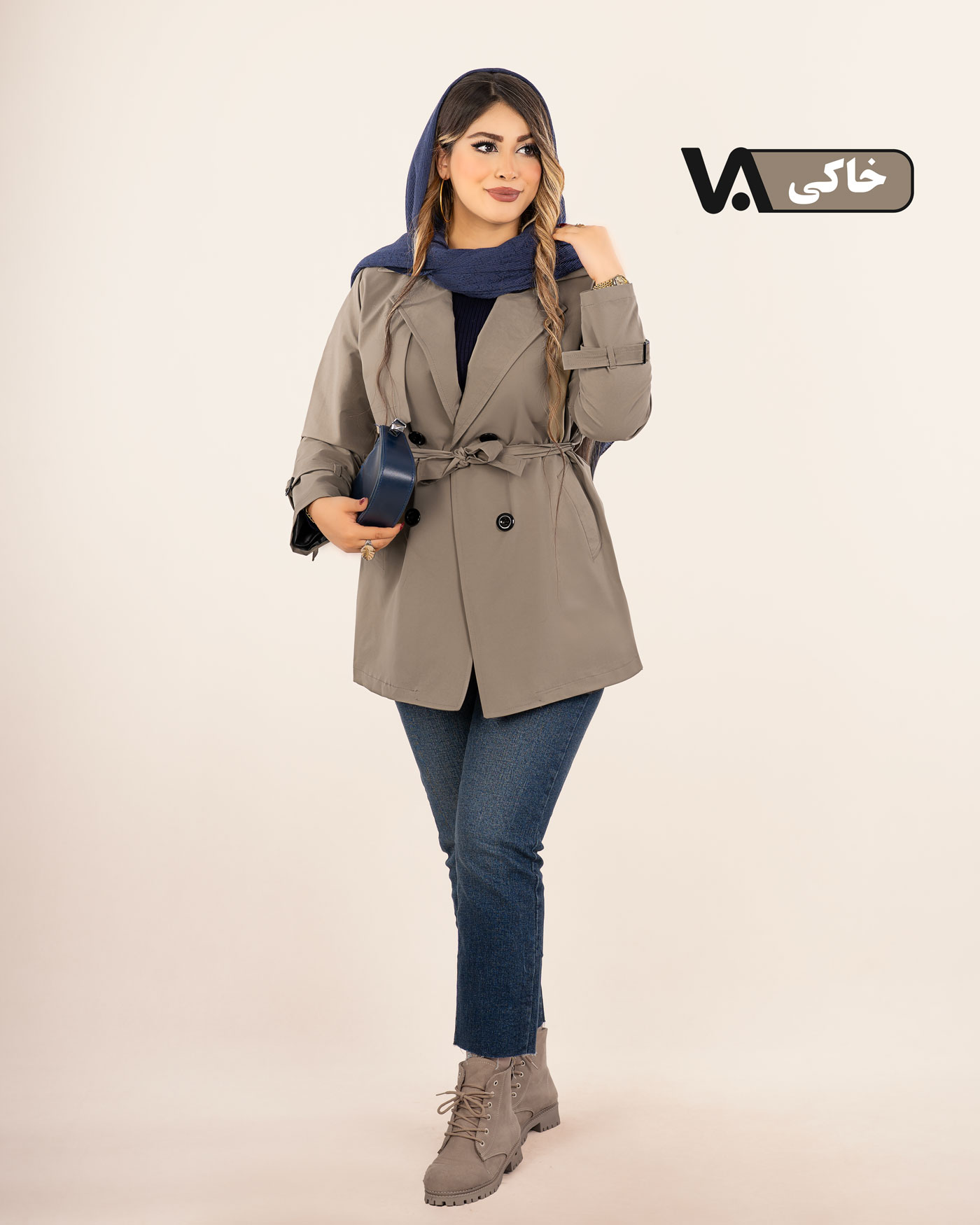 بارانی سانتانا یقه انگلیسی کد j377