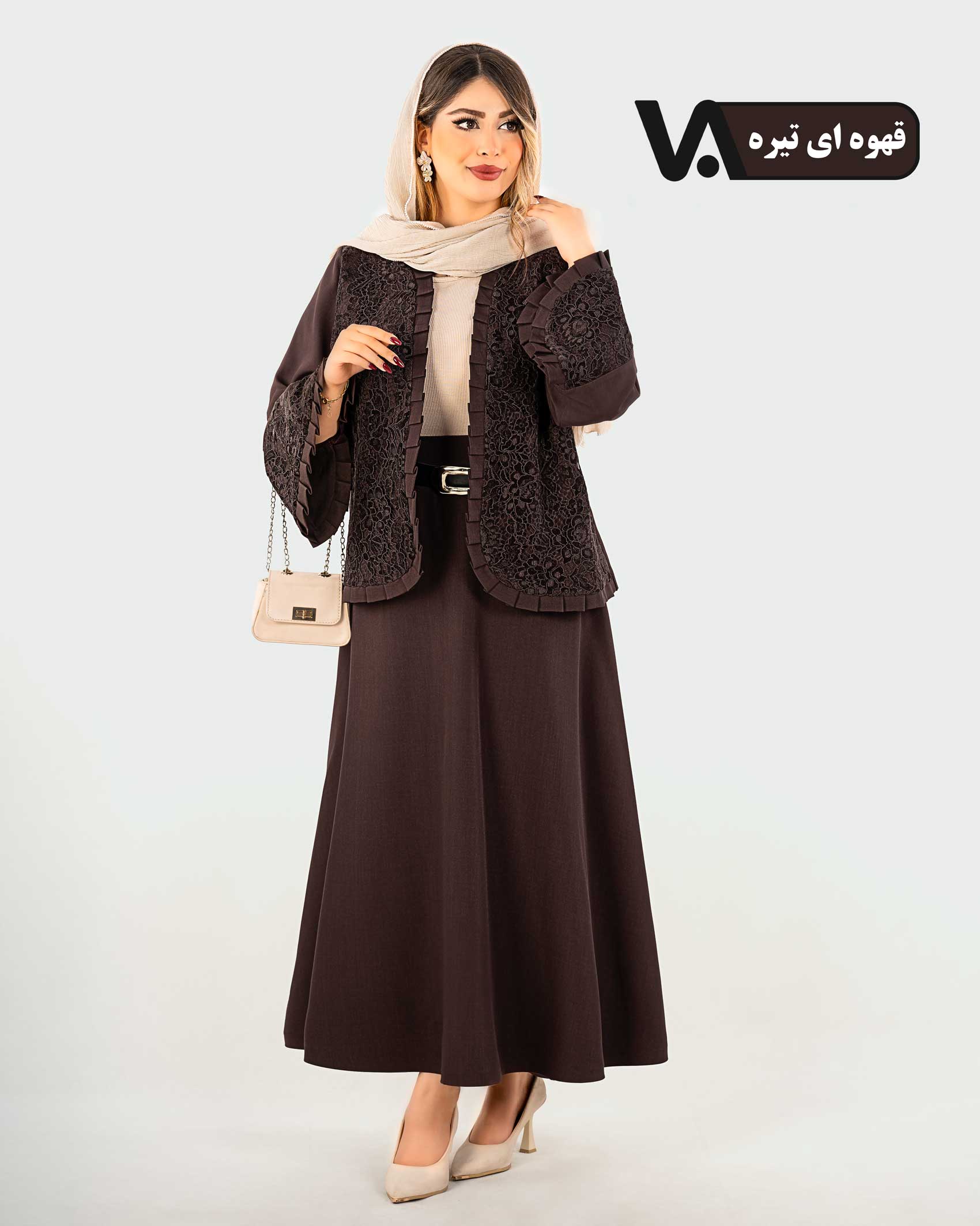 ست کت و دامن عروسکی دانتل کد j332