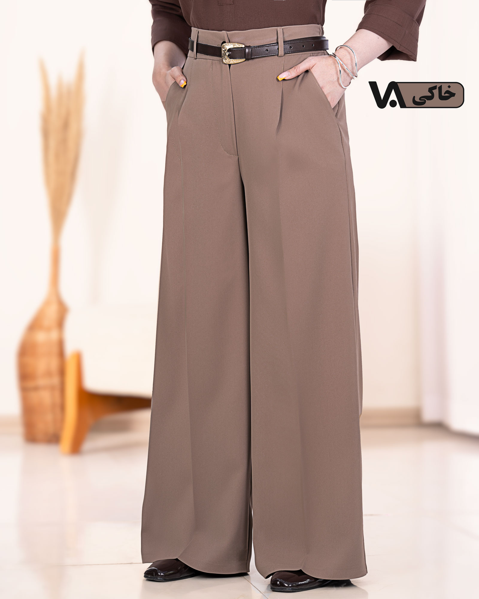 شلوار فول بگ کرپ مورگان پشت کش کد j279