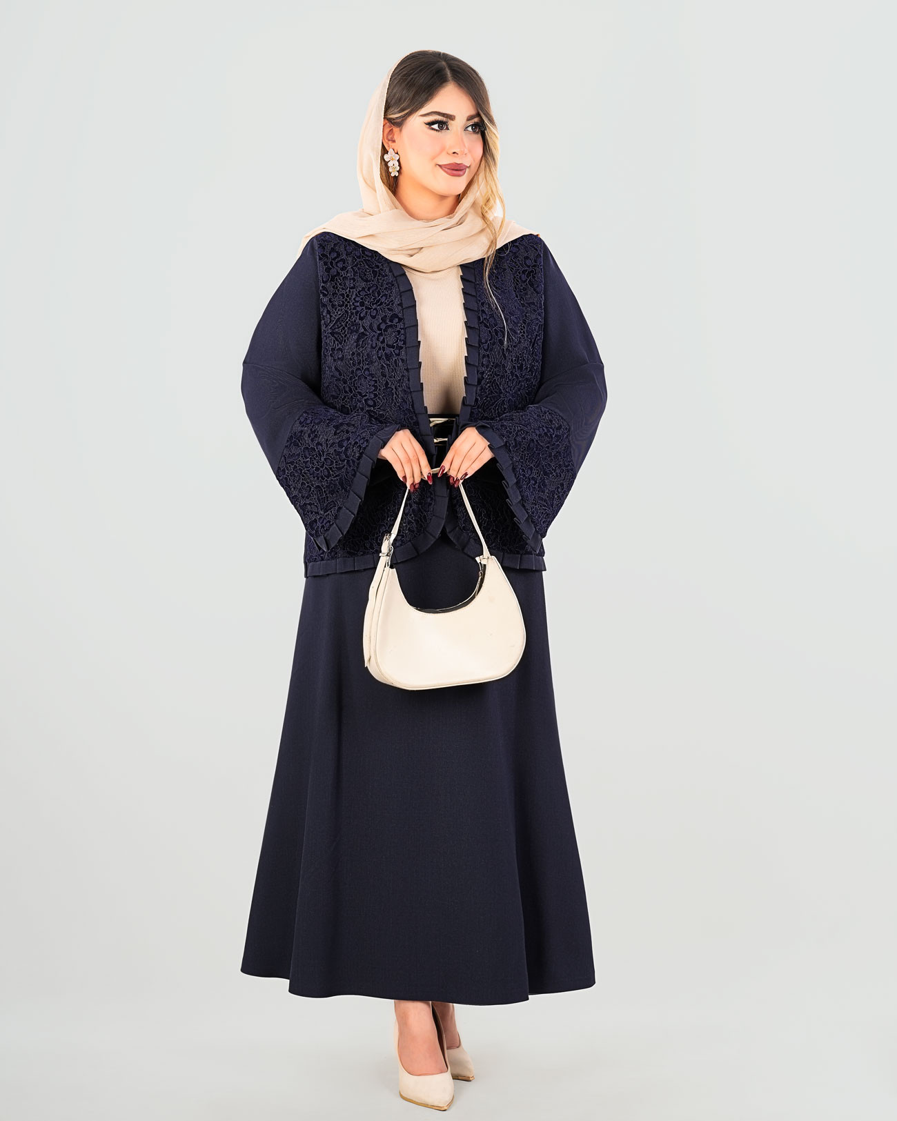 ست کت و دامن عروسکی دانتل کد j332