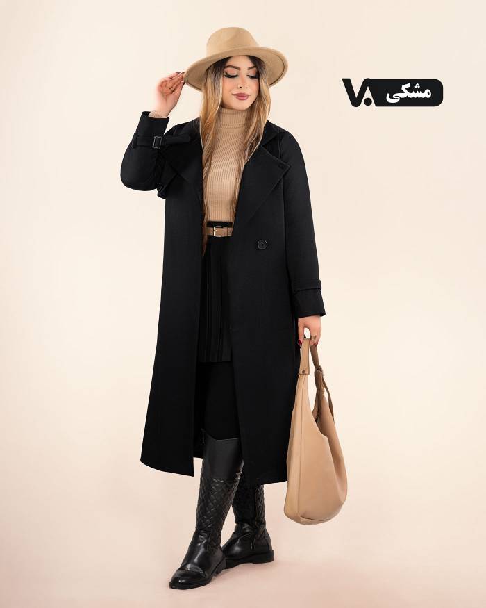 کت بلند کجراه یقه ایستاده کد j364