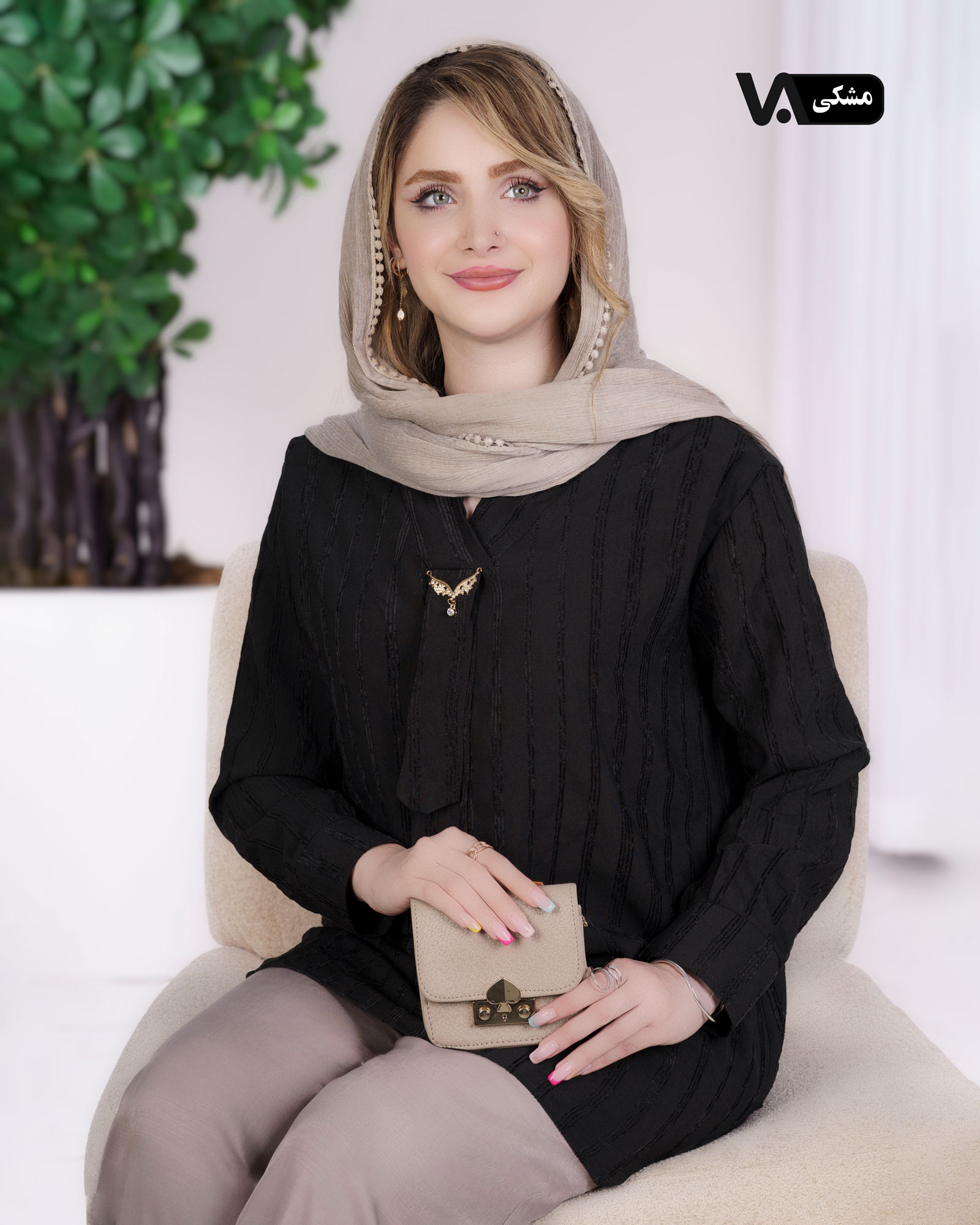 تونیک نخی یقه کراواتی کد i753