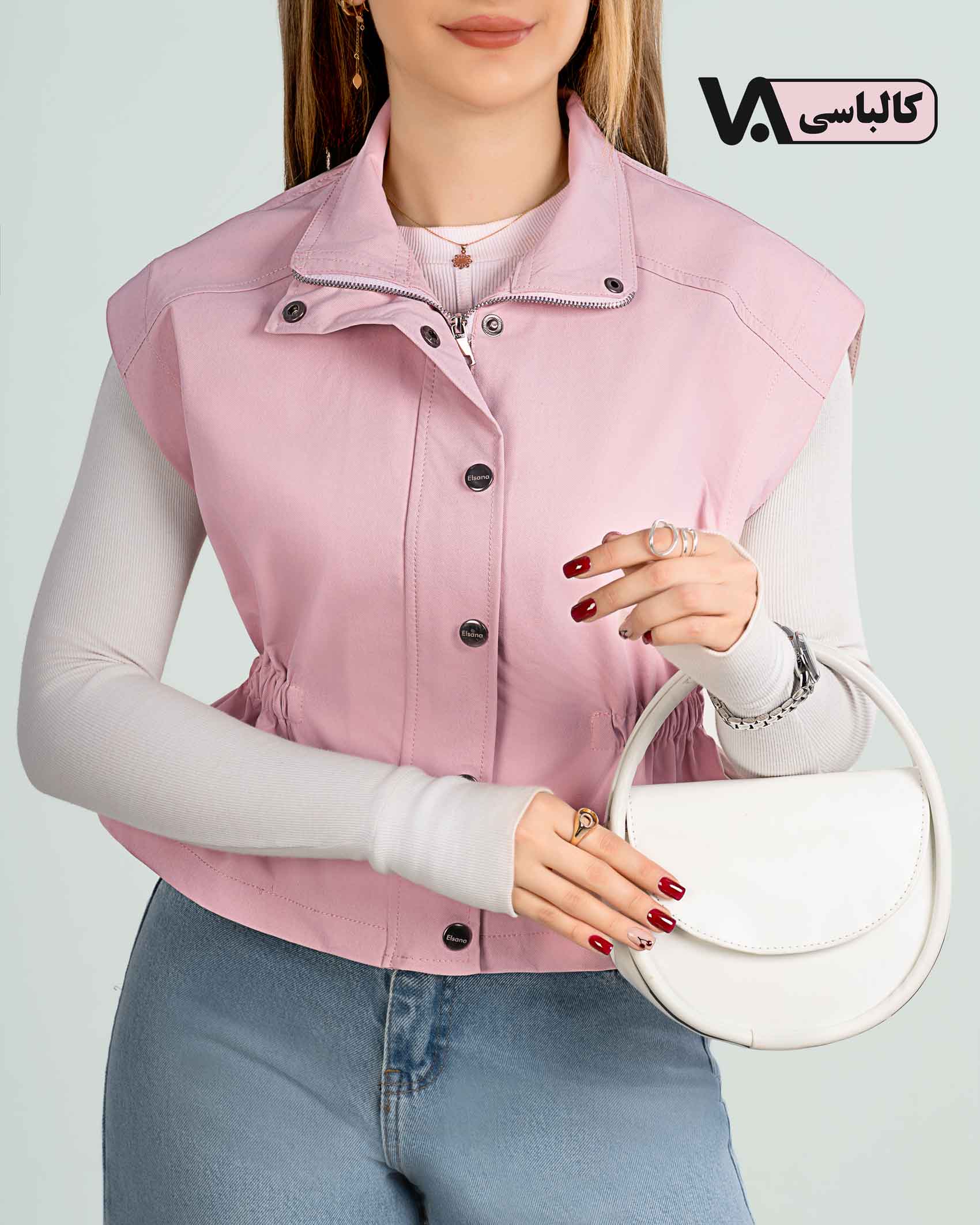 وست کتان زارا یقه ایستاده کد j363