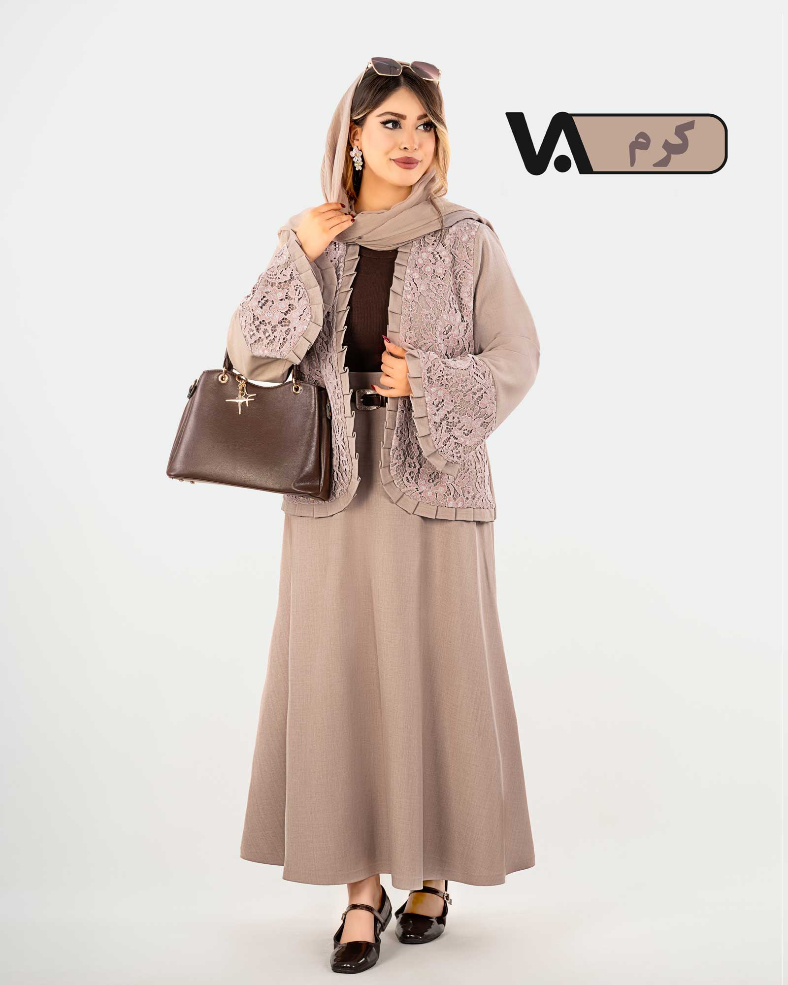 ست کت و دامن عروسکی دانتل کد j332
