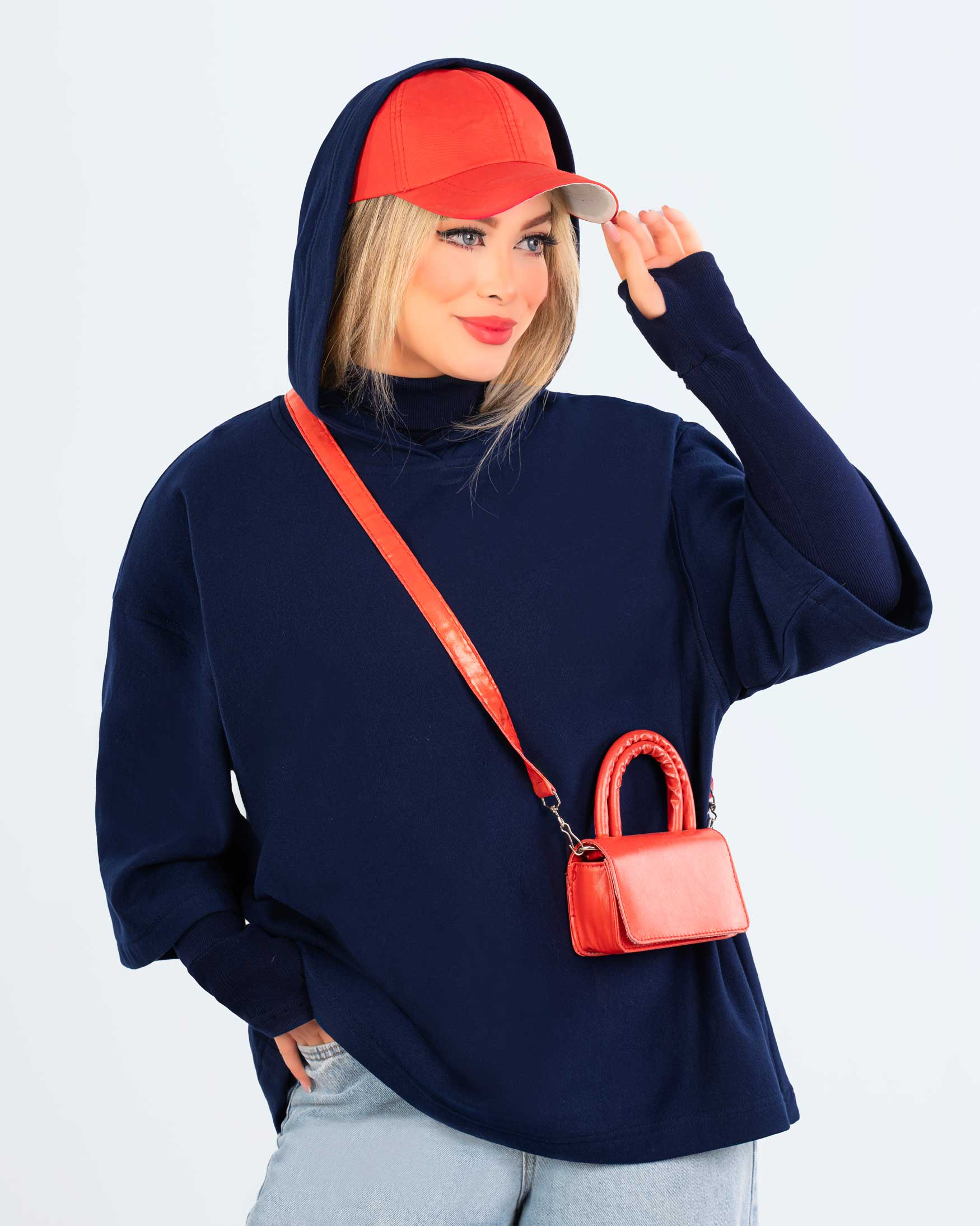 هودی کلاهدار دو نخ پنبه کد j488