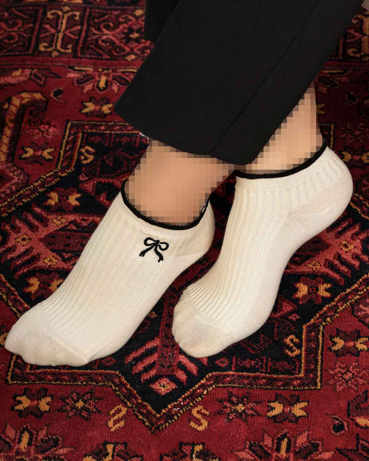 جوراب مچی گلدوزی نخ پنبه کد j450