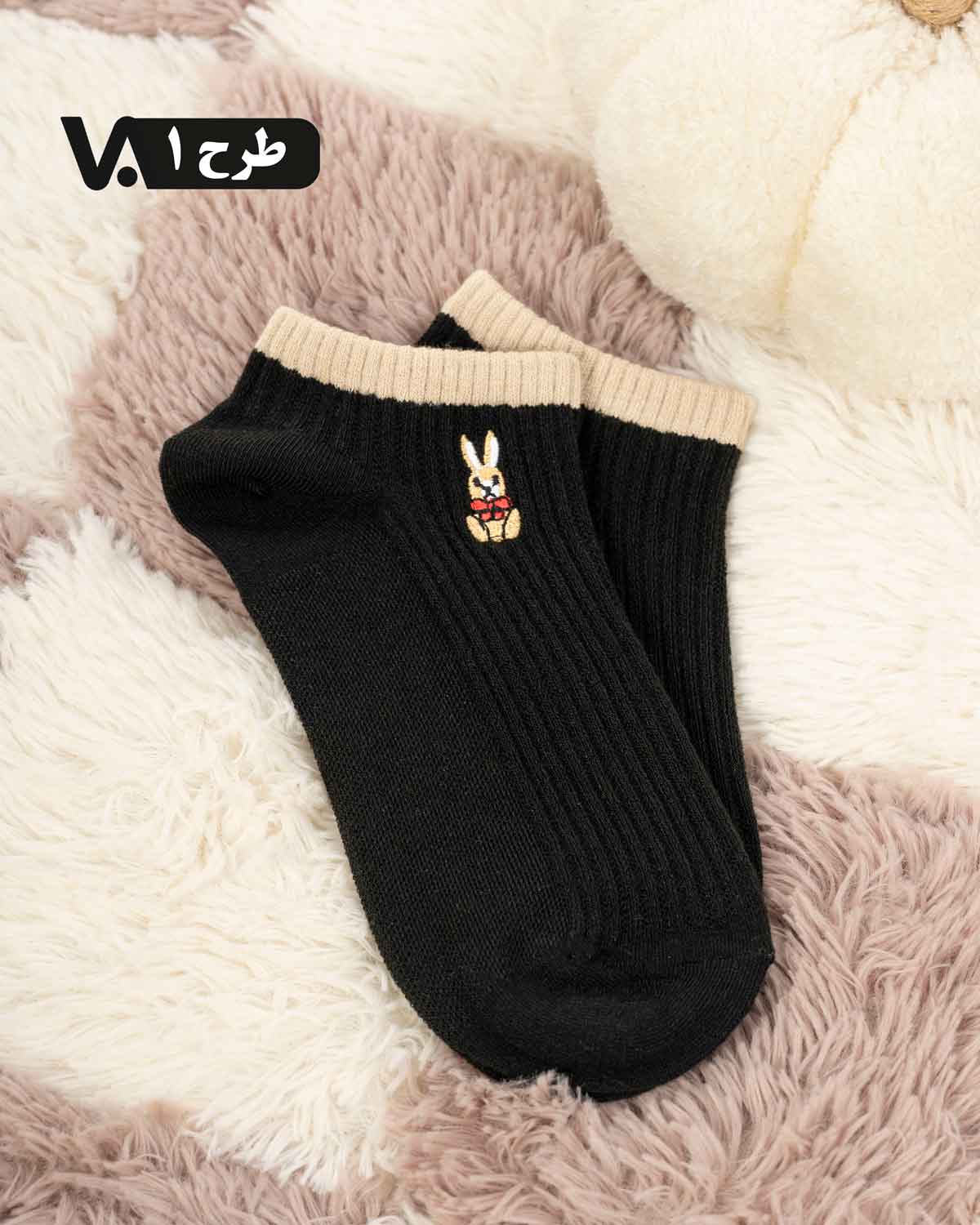 جوراب مچی گلدوزی عروسکی کد j452