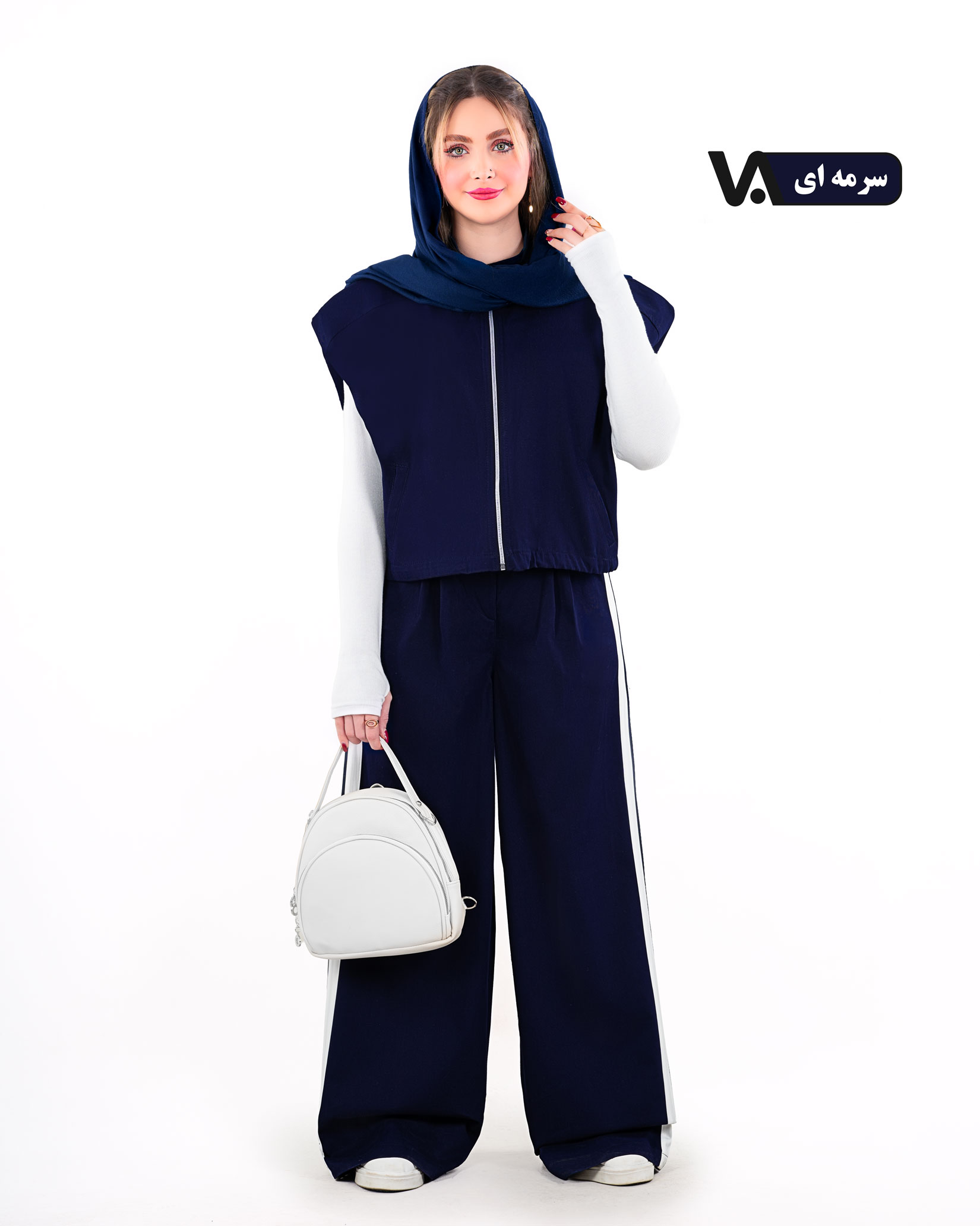 ست سه تکه وست، بلوز و شلوار بگ  کد j465