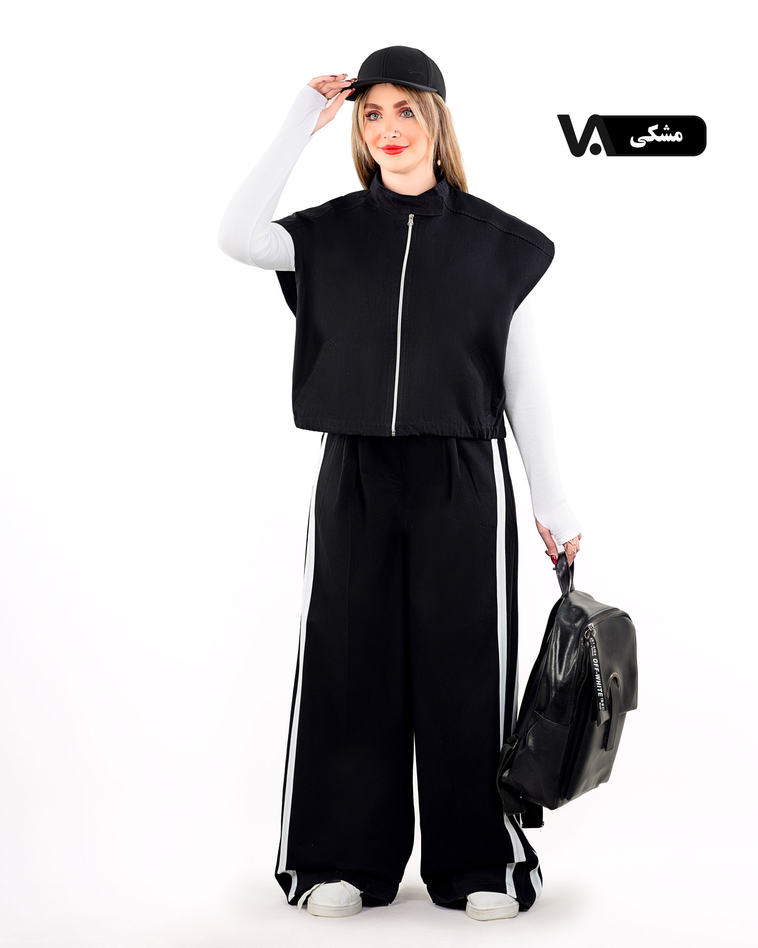 ست سه تکه وست، بلوز و شلوار بگ  کد j465
