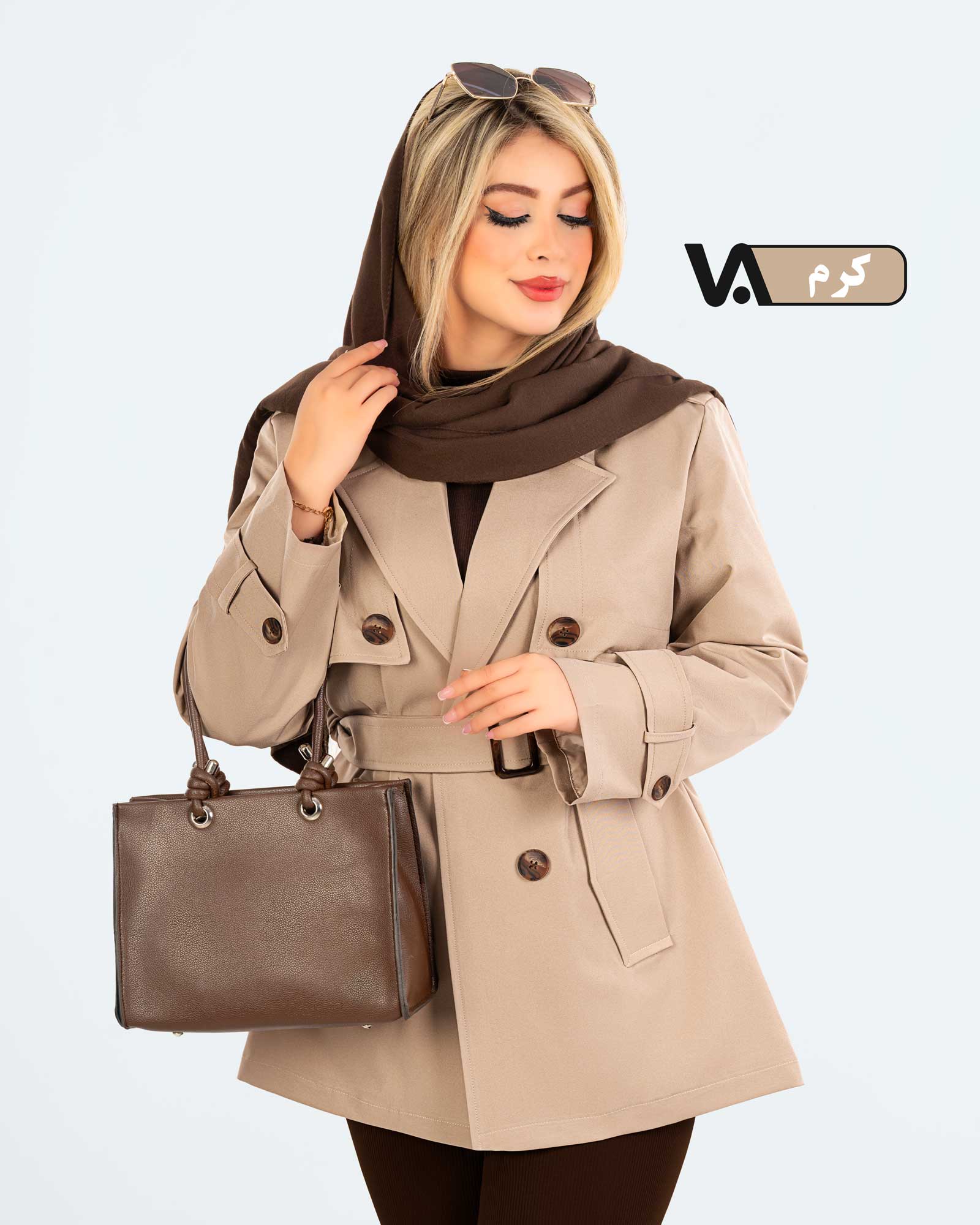 بارانی کتان تی سی مدل ترنچ کد j460