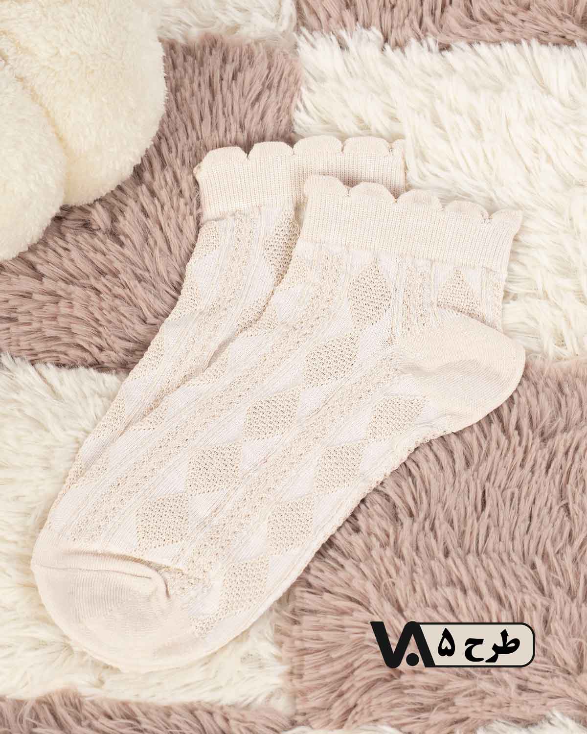 جوراب مچی طرح لوزی کد j448