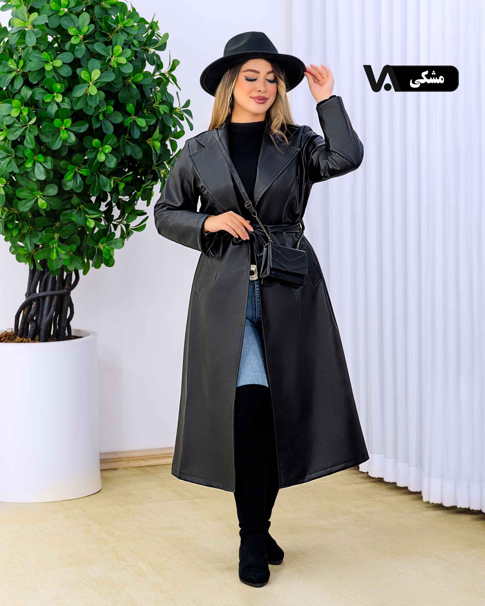 کت جلوباز بلند چرم کد j433