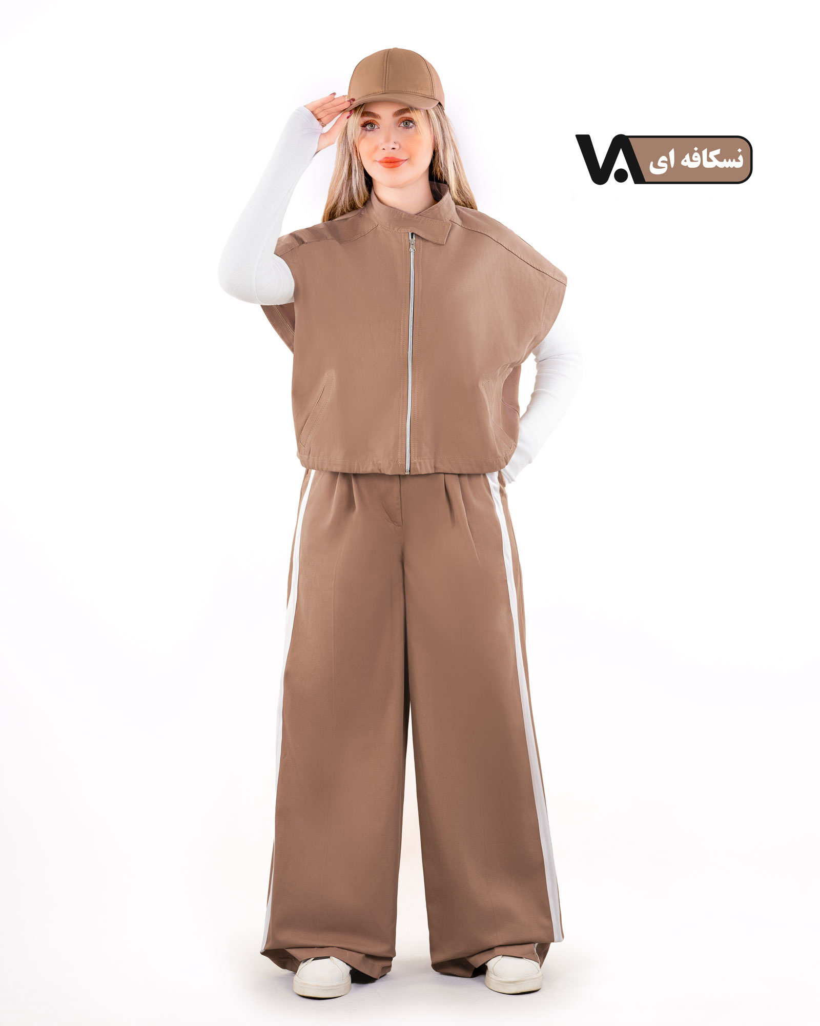 ست سه تکه وست، بلوز و شلوار بگ  کد j465