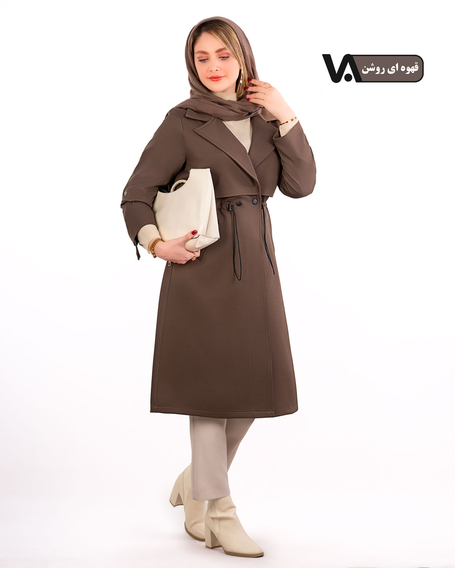 کت بلند کمر گت دار کد j328