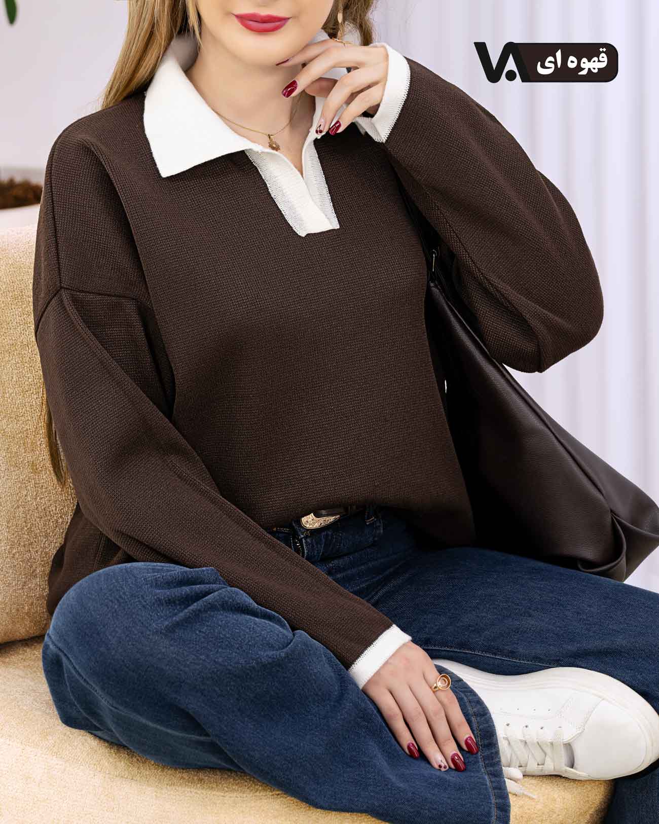 بافت پولوشرتی یقه شکاری YSL کد j414