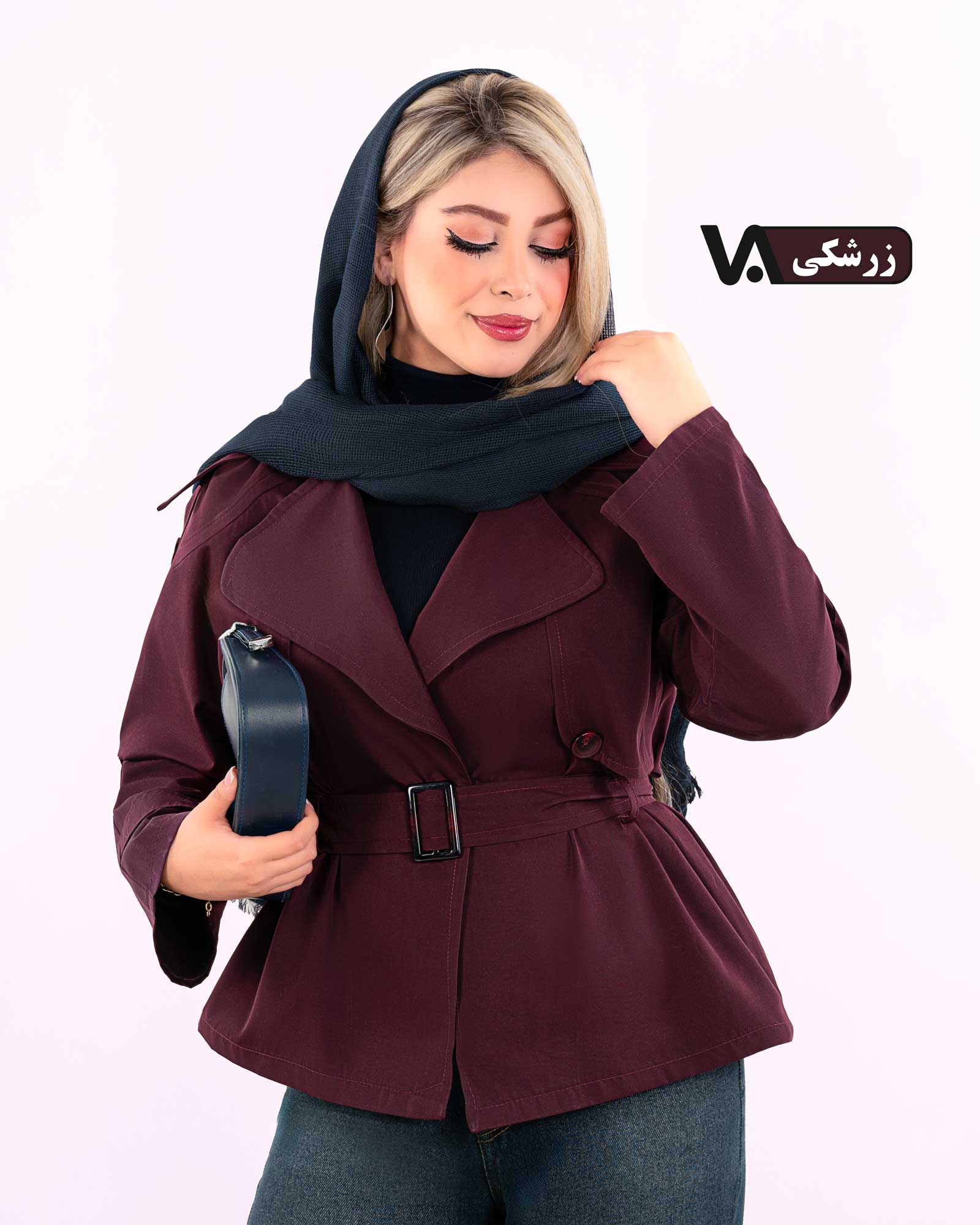 بارانی کتان تیسی دکمه نما کد j276