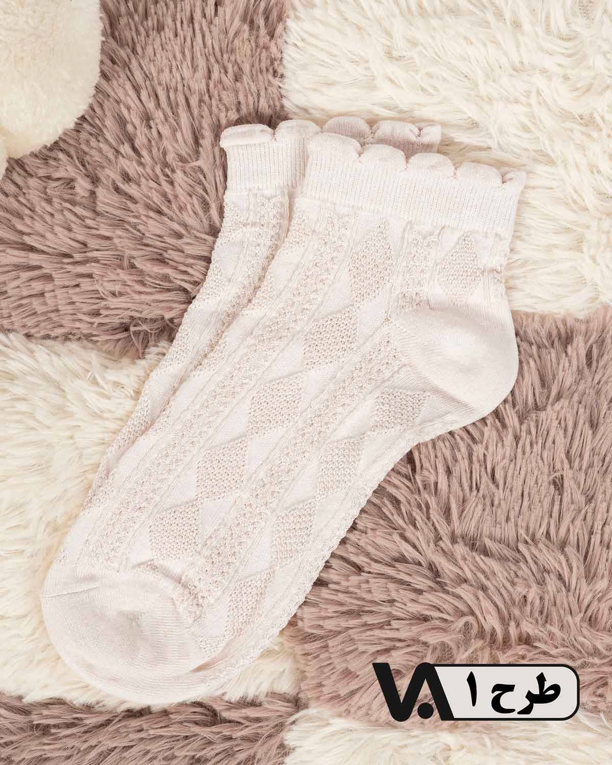 جوراب مچی طرح لوزی کد j448