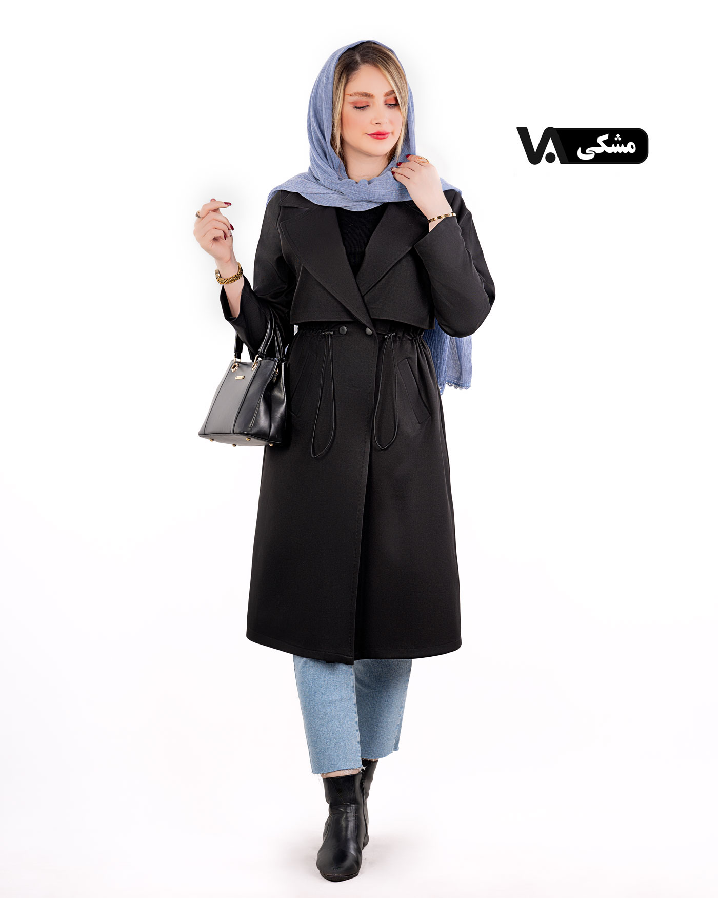 کت بلند کمر گت دار کد j328