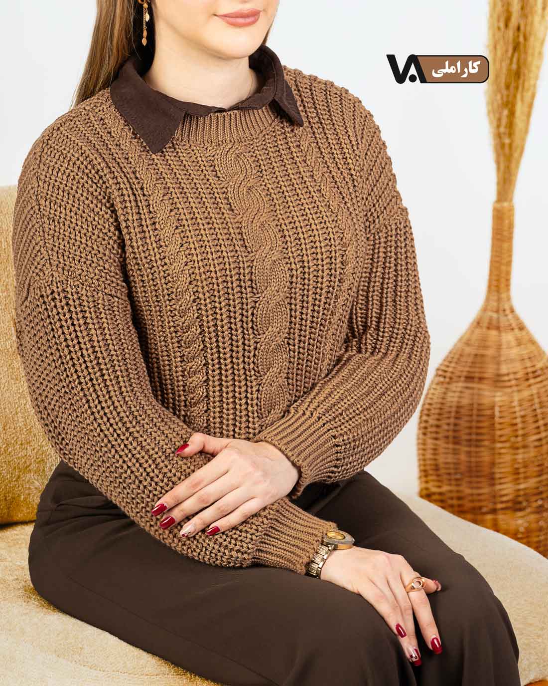 پیراهن بافت زاپدار کد j415