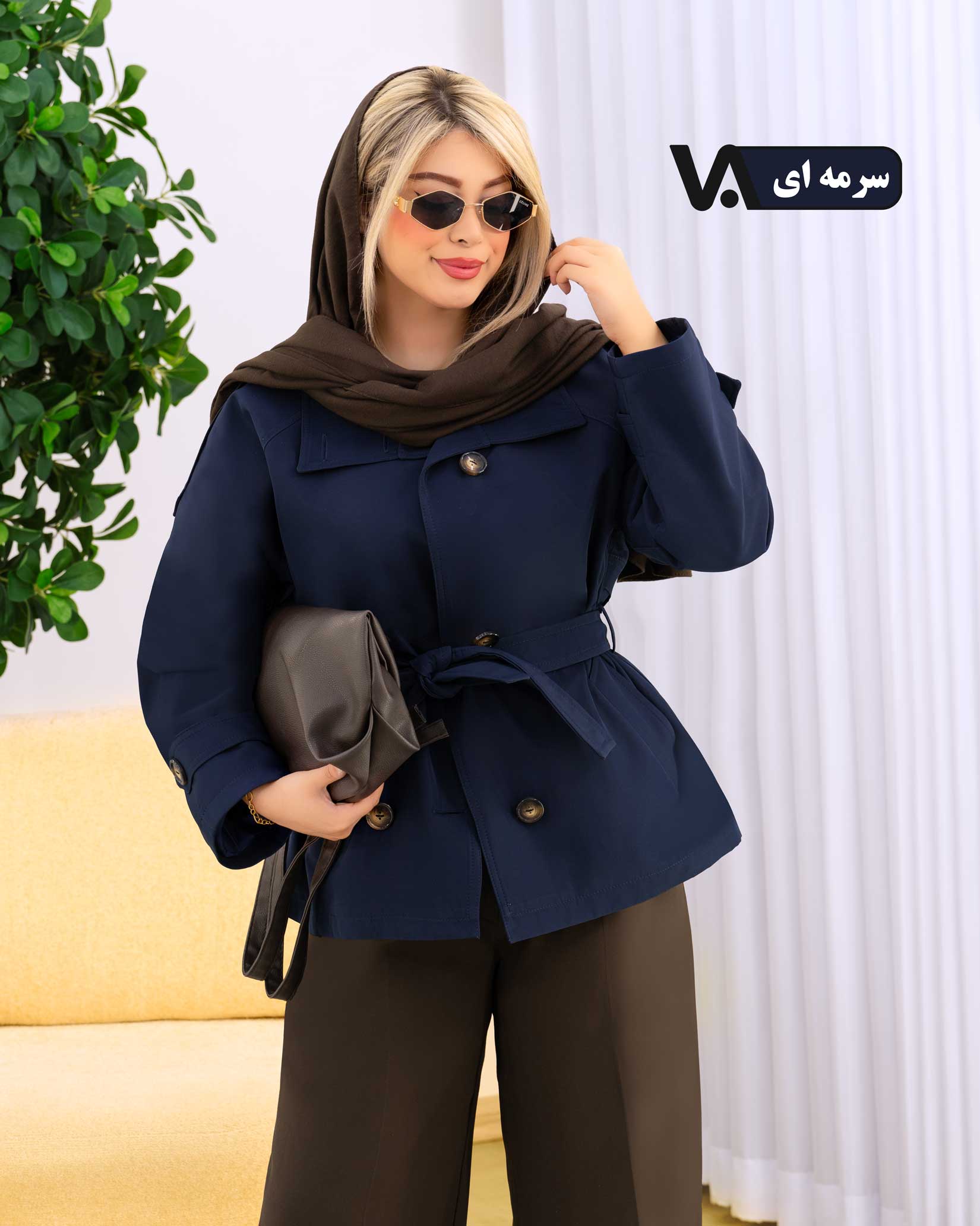 ترنچ کت کتان تیسی آستردار کد j360