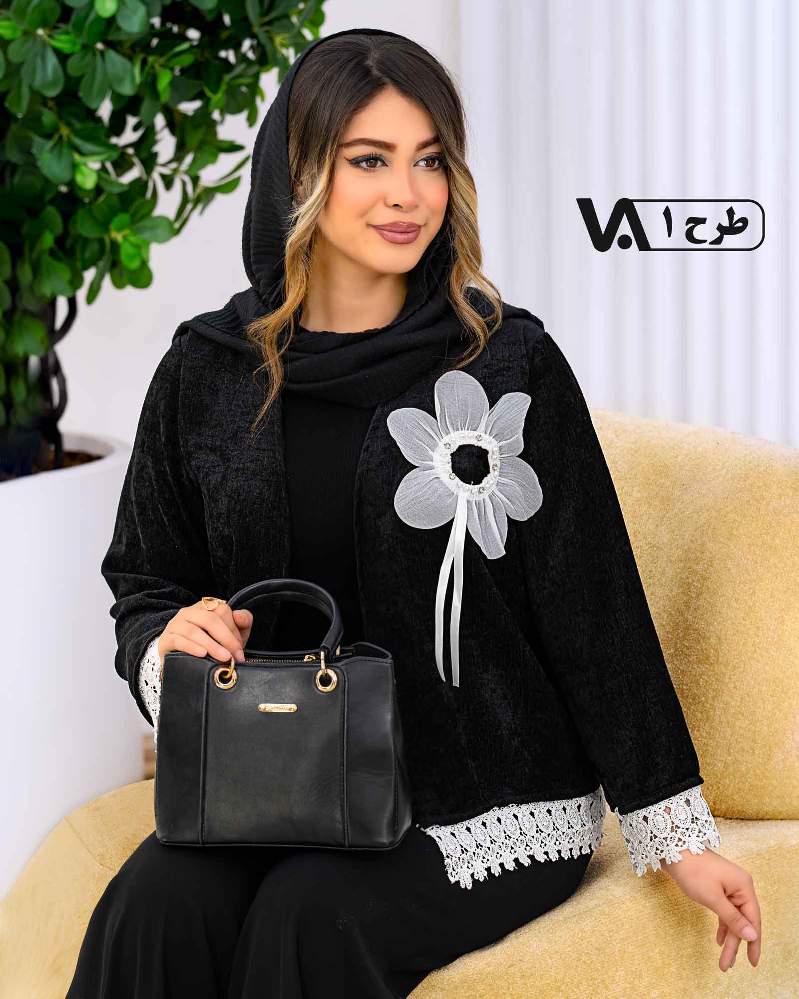 کت مخمل جلوباز گلدار کد j408