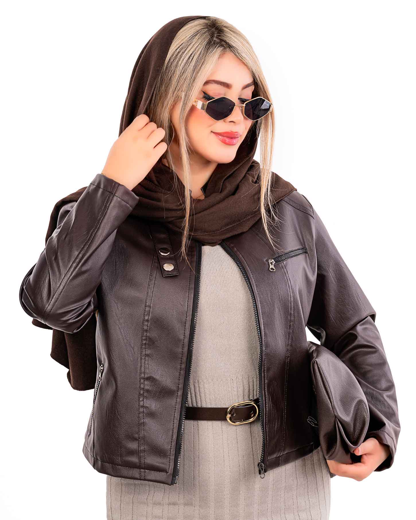 کت چرم یقه دیپلمات کد j440