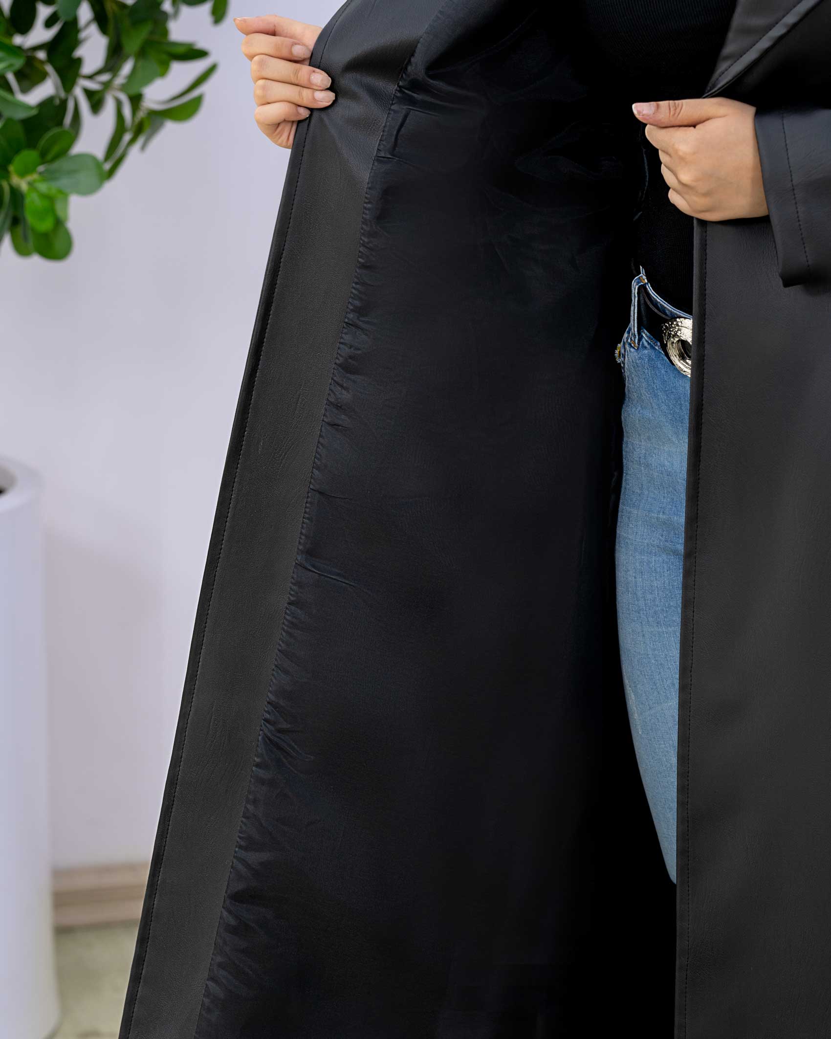 کت جلوباز بلند چرم کد j433