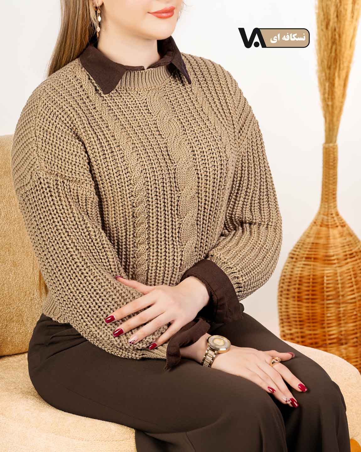 پیراهن بافت زاپدار کد j415